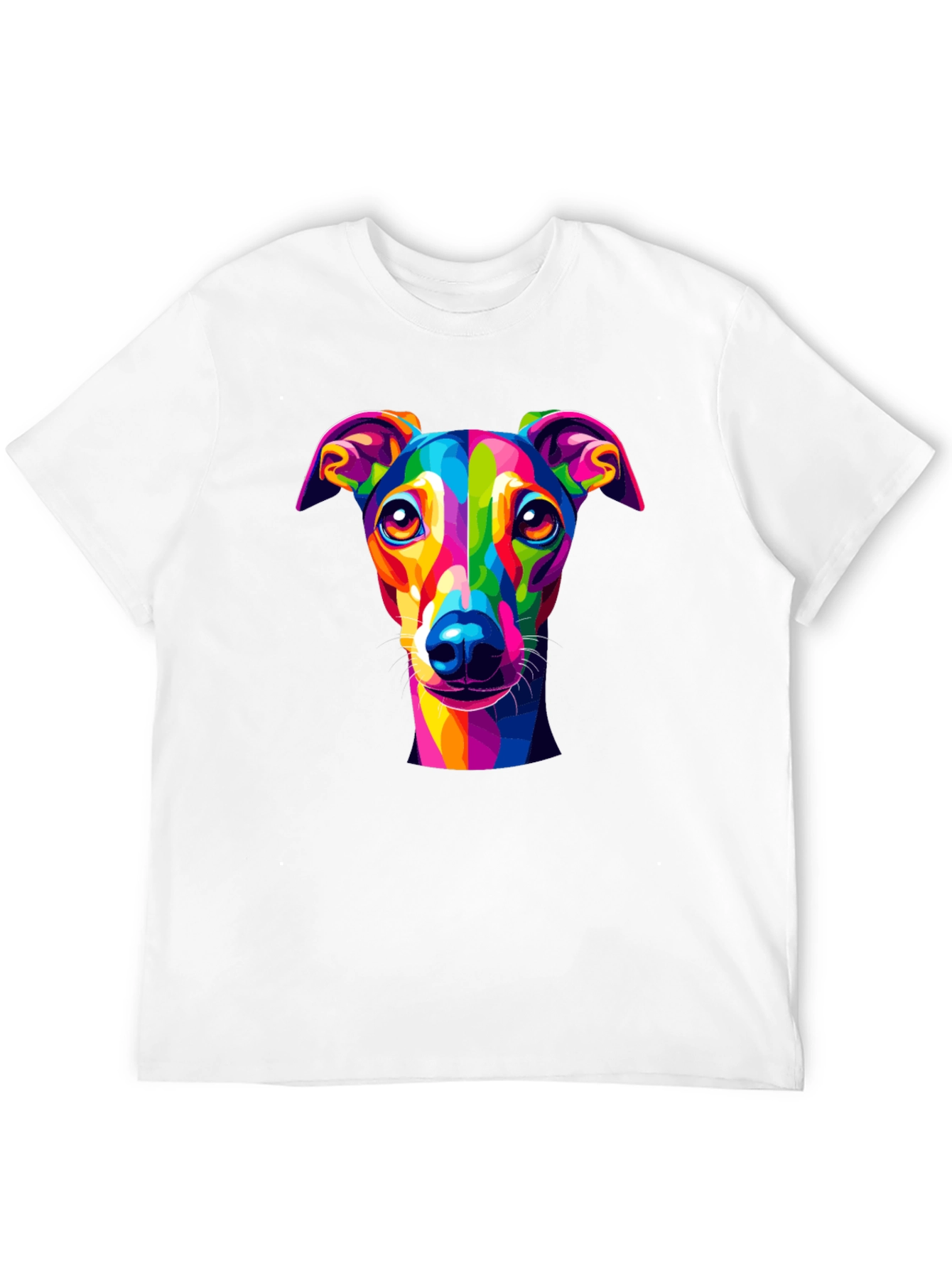 Rainbow Dog Art T-Shirt - Black