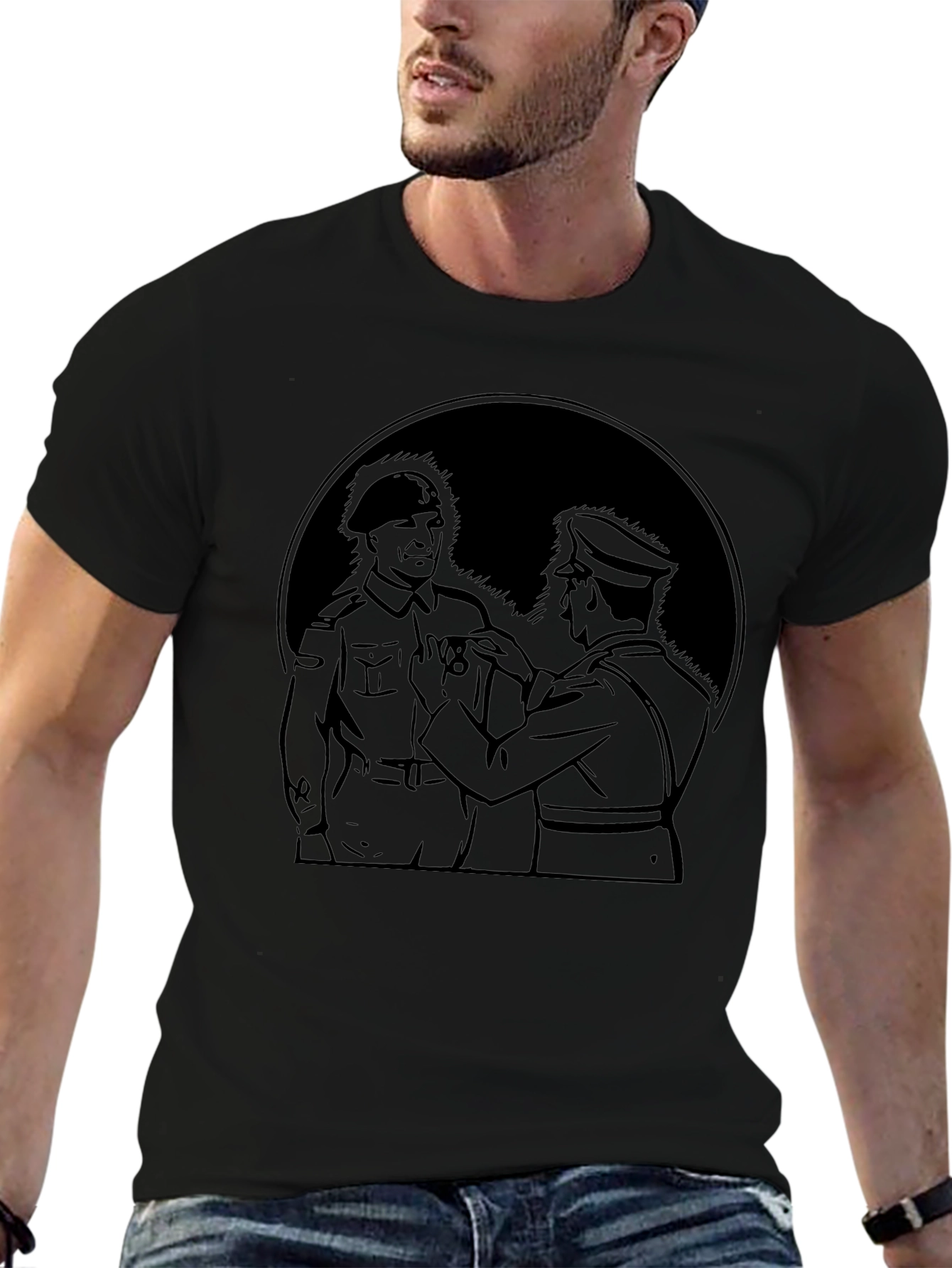 Military Honor Graphic Black T-Shirt