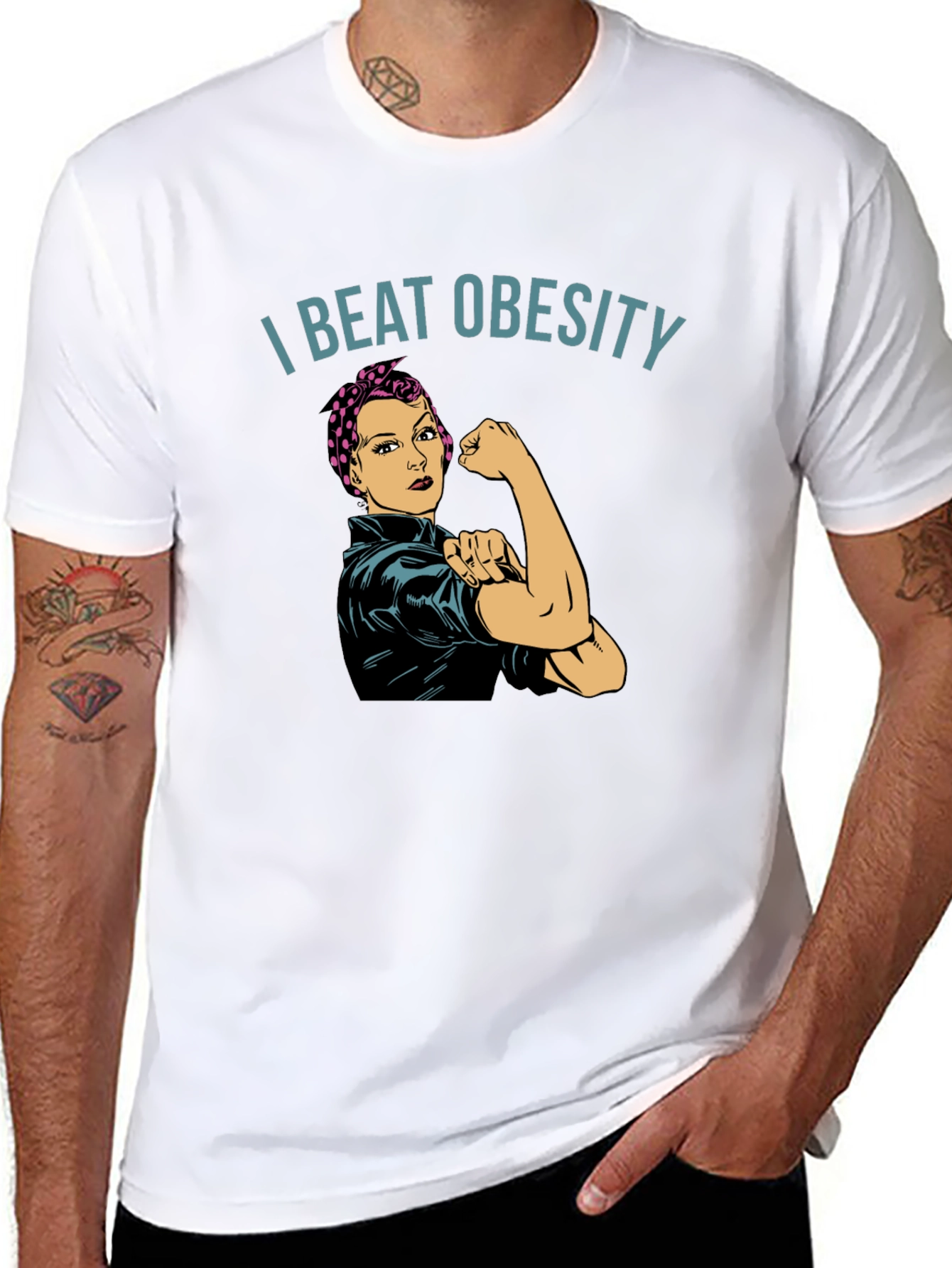 I Beat Obesity T-Shirt - Unisex Empowering Design