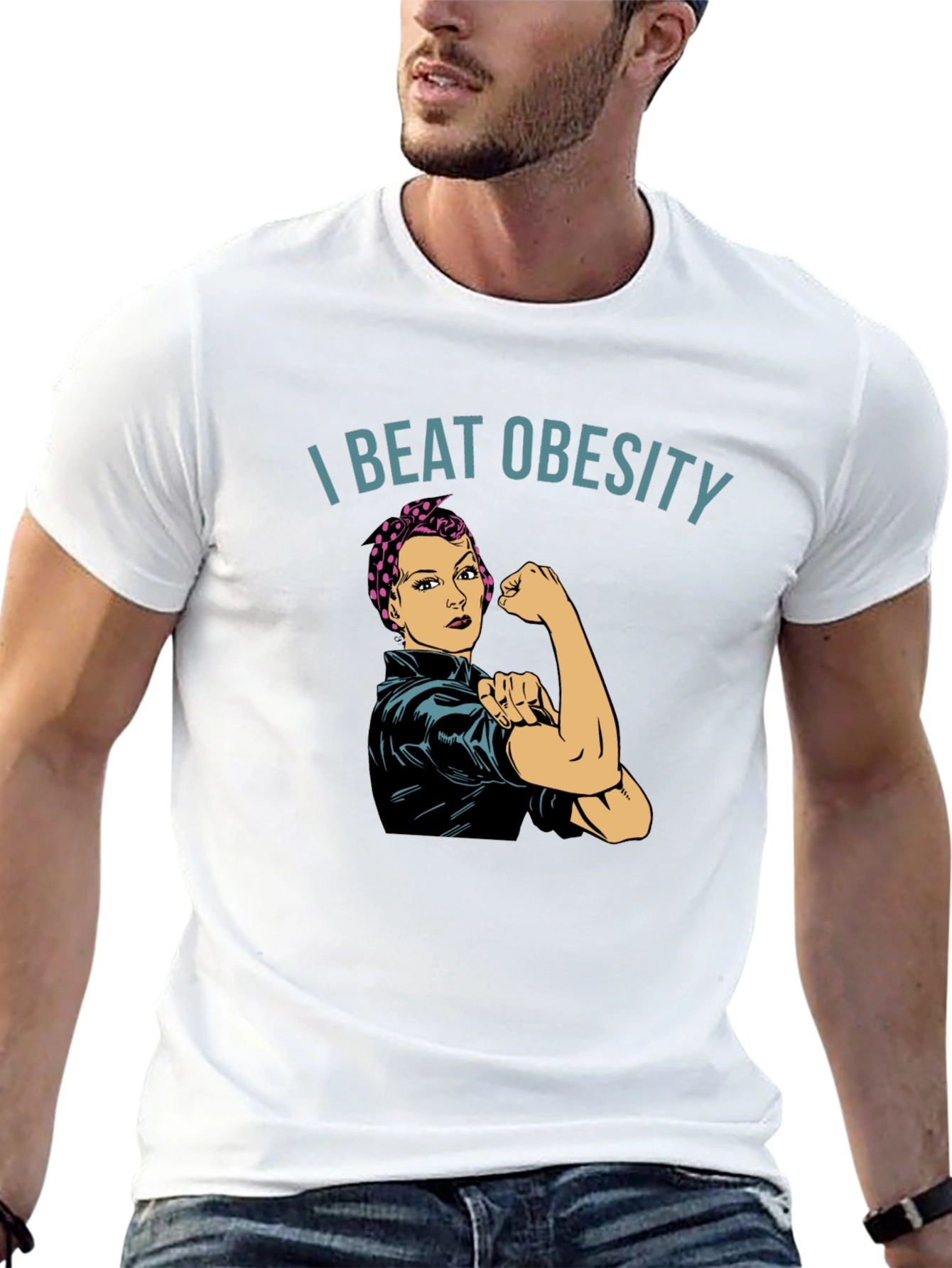 I Beat Obesity T-Shirt - Unisex Empowering Design