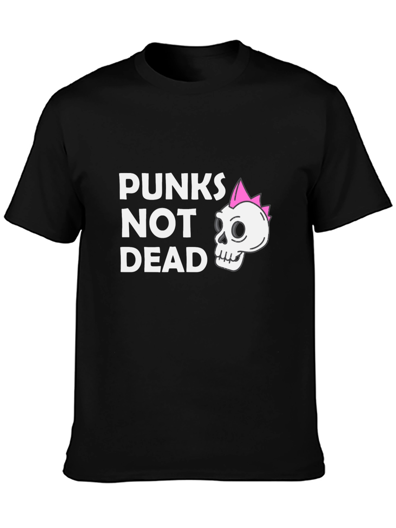 Punx Not Dead Black T-Shirt - Skull Graphic Tee