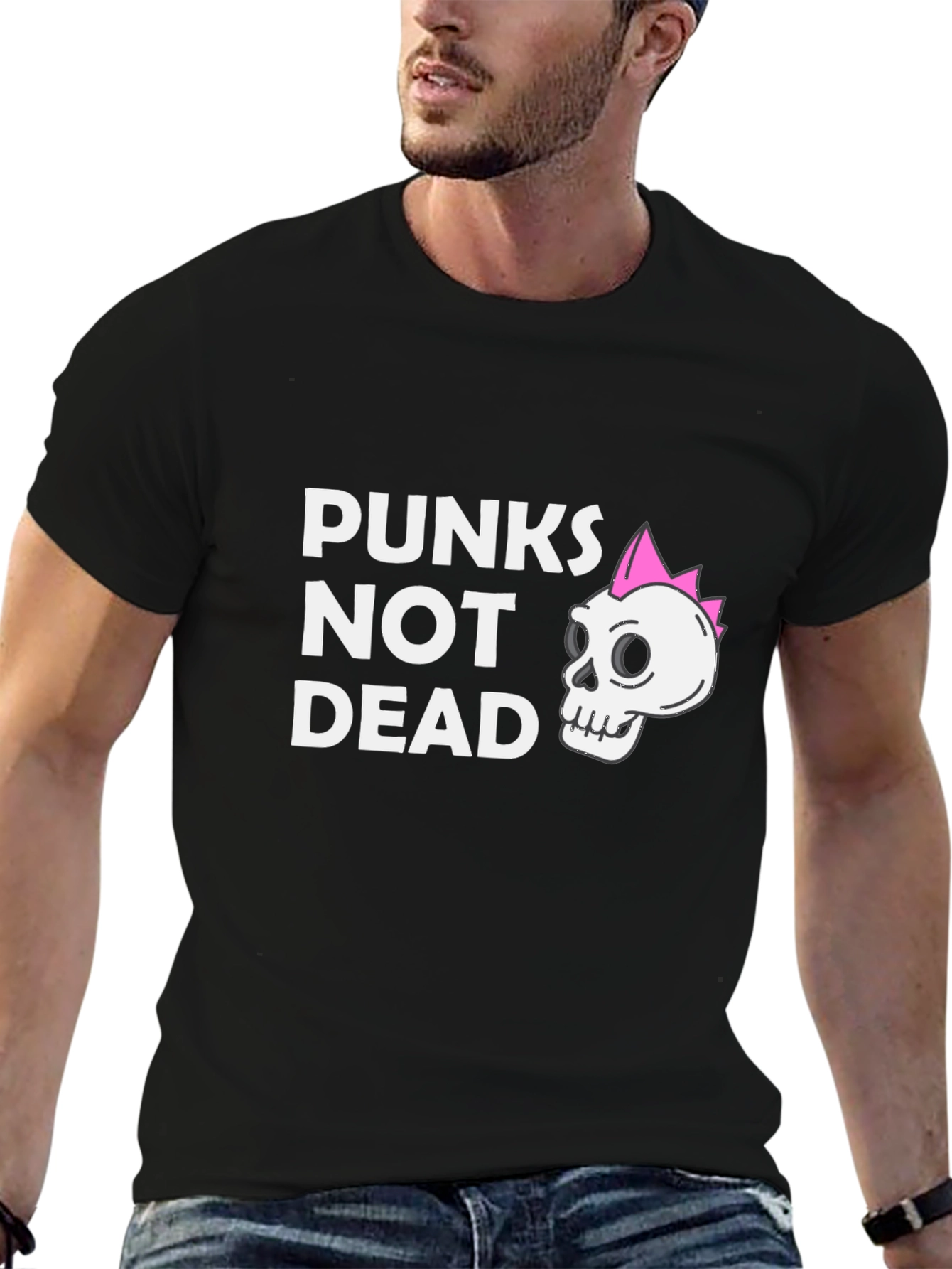 Punx Not Dead Black T-Shirt - Skull Graphic Tee