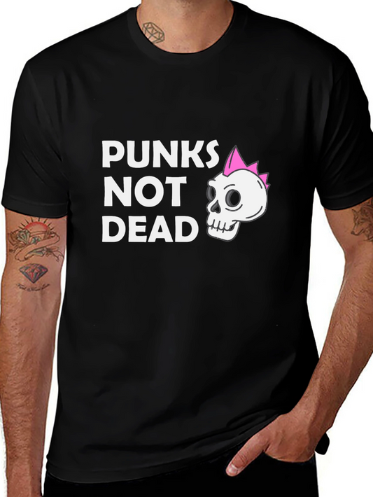 Punx Not Dead Black T-Shirt - Skull Graphic Tee