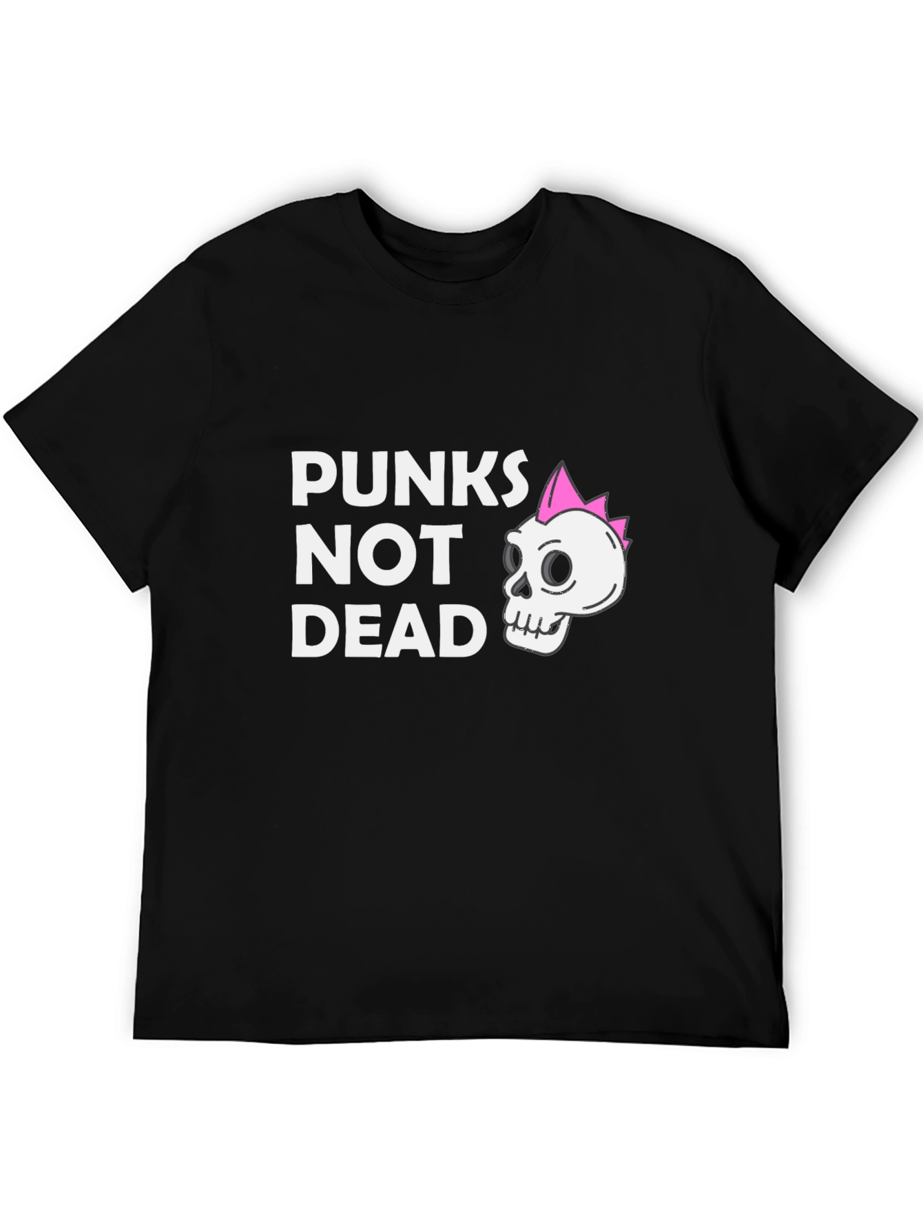 Punx Not Dead Black T-Shirt - Skull Graphic Tee