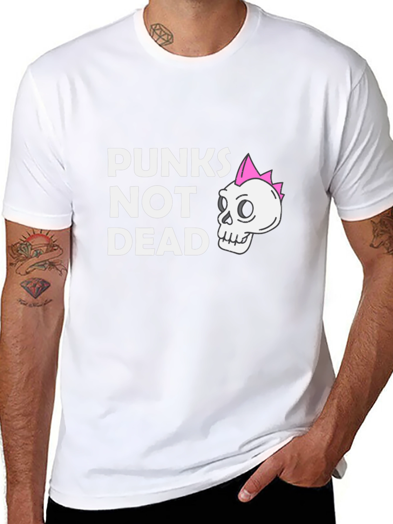 Punx Not Dead Black T-Shirt - Skull Graphic Tee