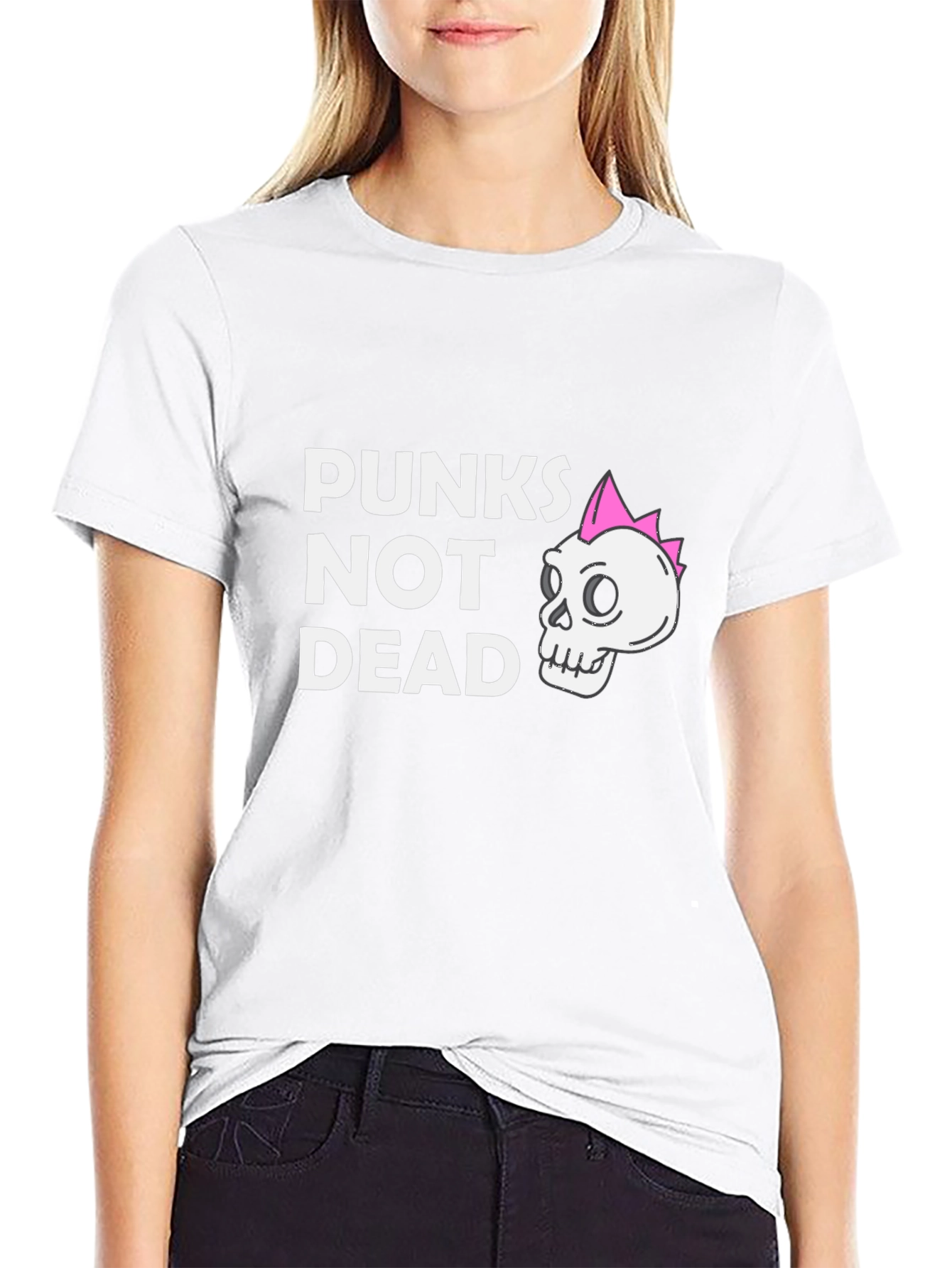 Punx Not Dead Black T-Shirt - Skull Graphic Tee