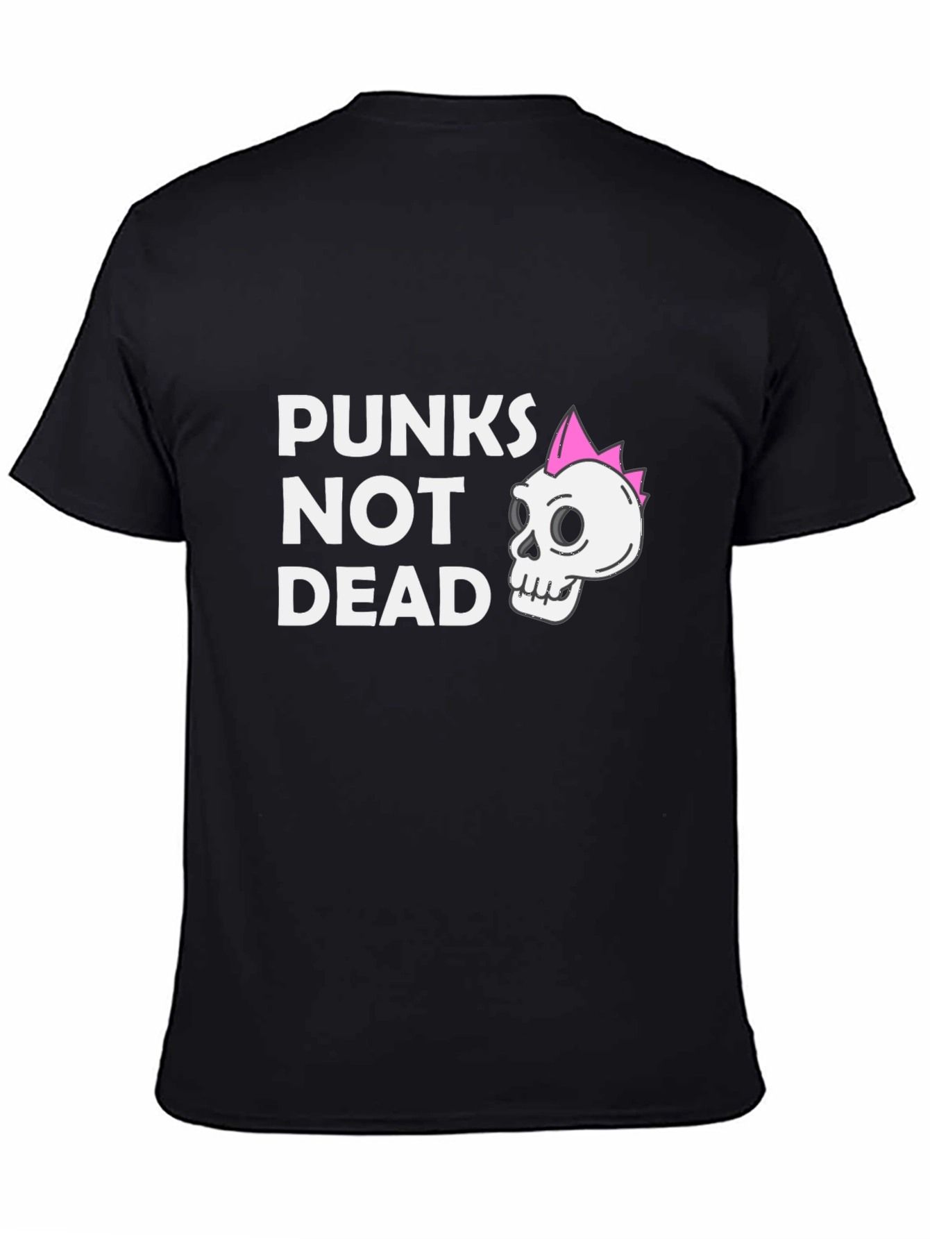 Punx Not Dead Black T-Shirt - Skull Graphic Tee