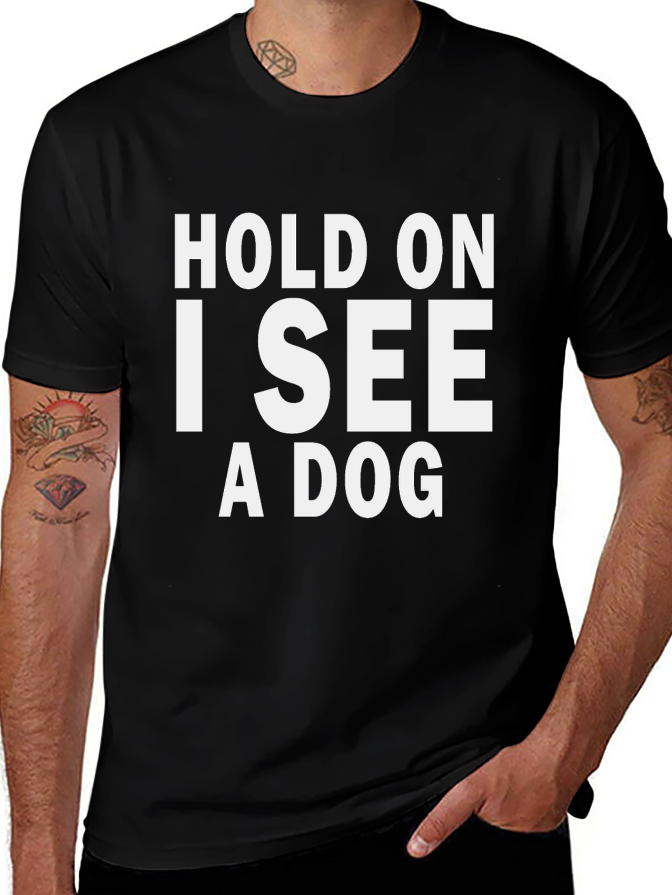 Hold On I See A Dog Graphic Tee