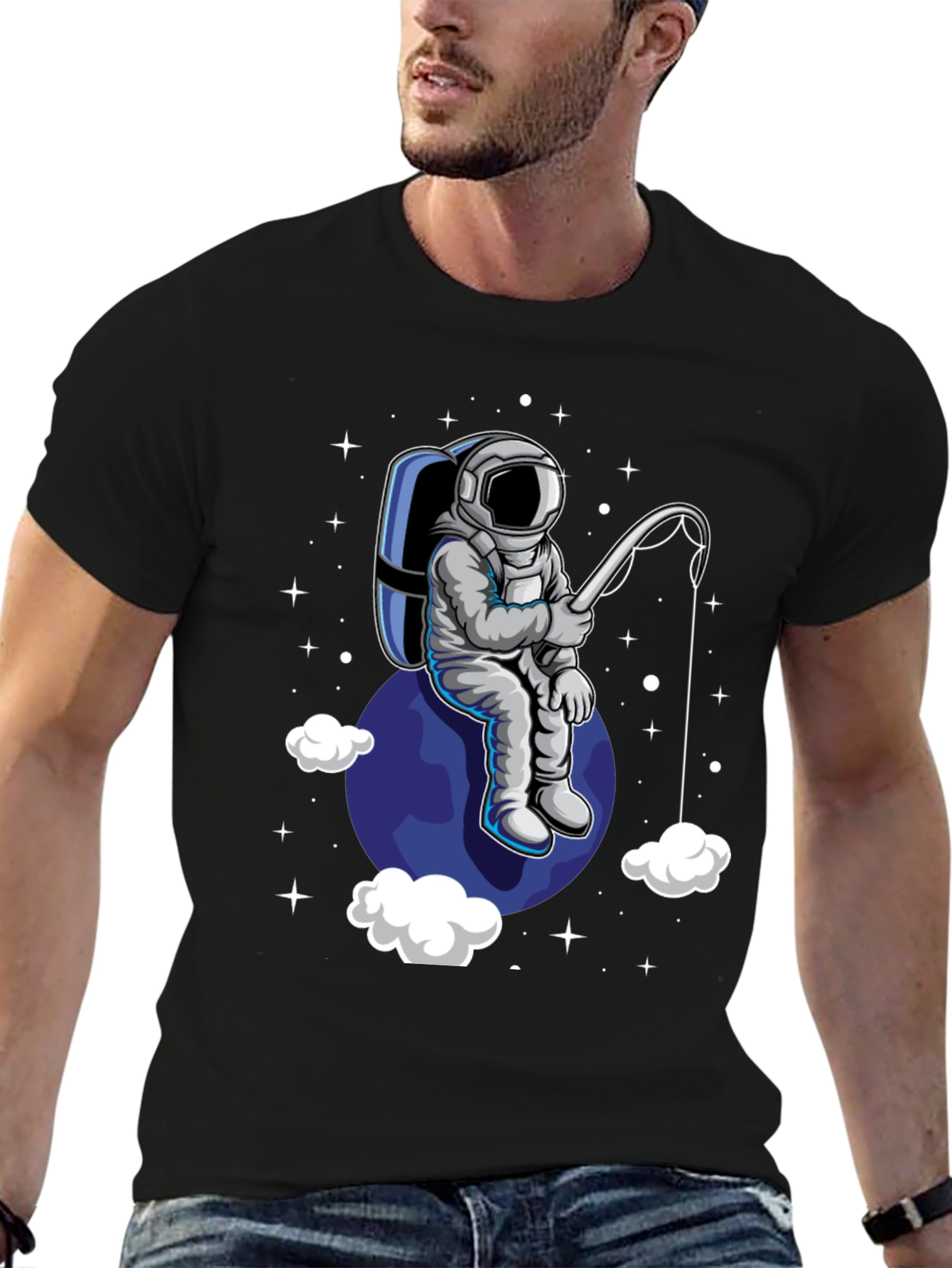 Astronaut Fishing T-Shirt - Space Adventure Tee