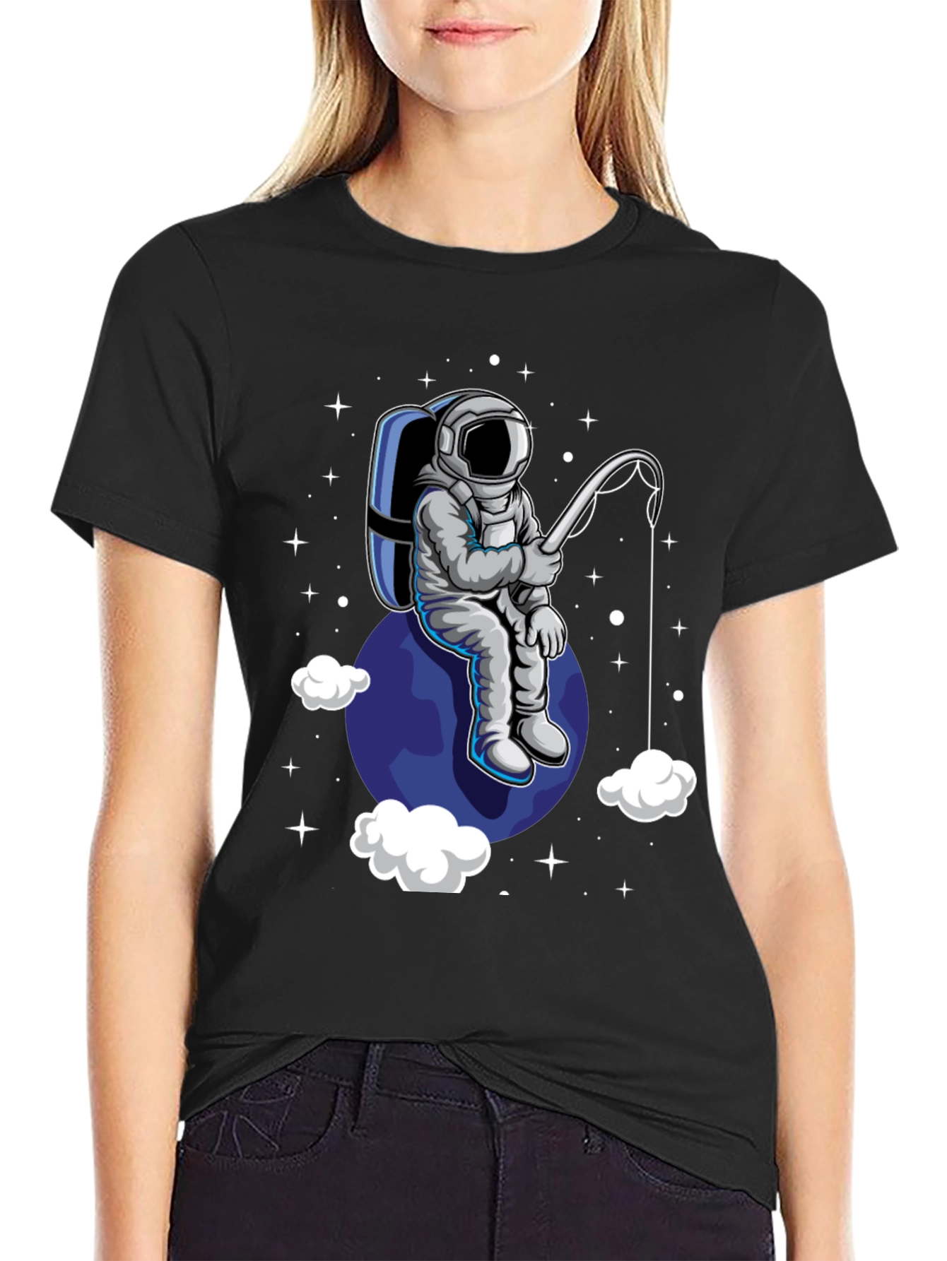 Astronaut Fishing T-Shirt - Space Adventure Tee