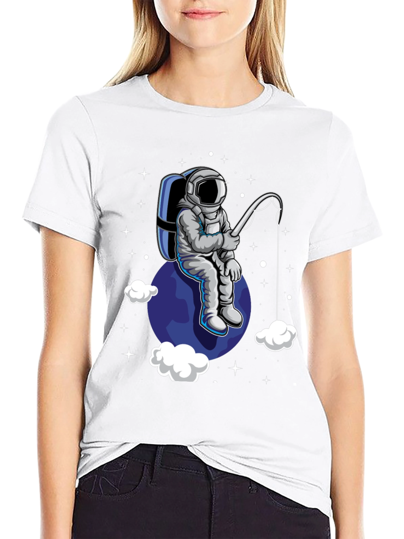 Astronaut Fishing T-Shirt - Space Adventure Tee