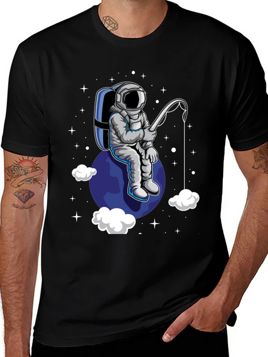 Astronaut Fishing T-Shirt - Space Adventure Tee
