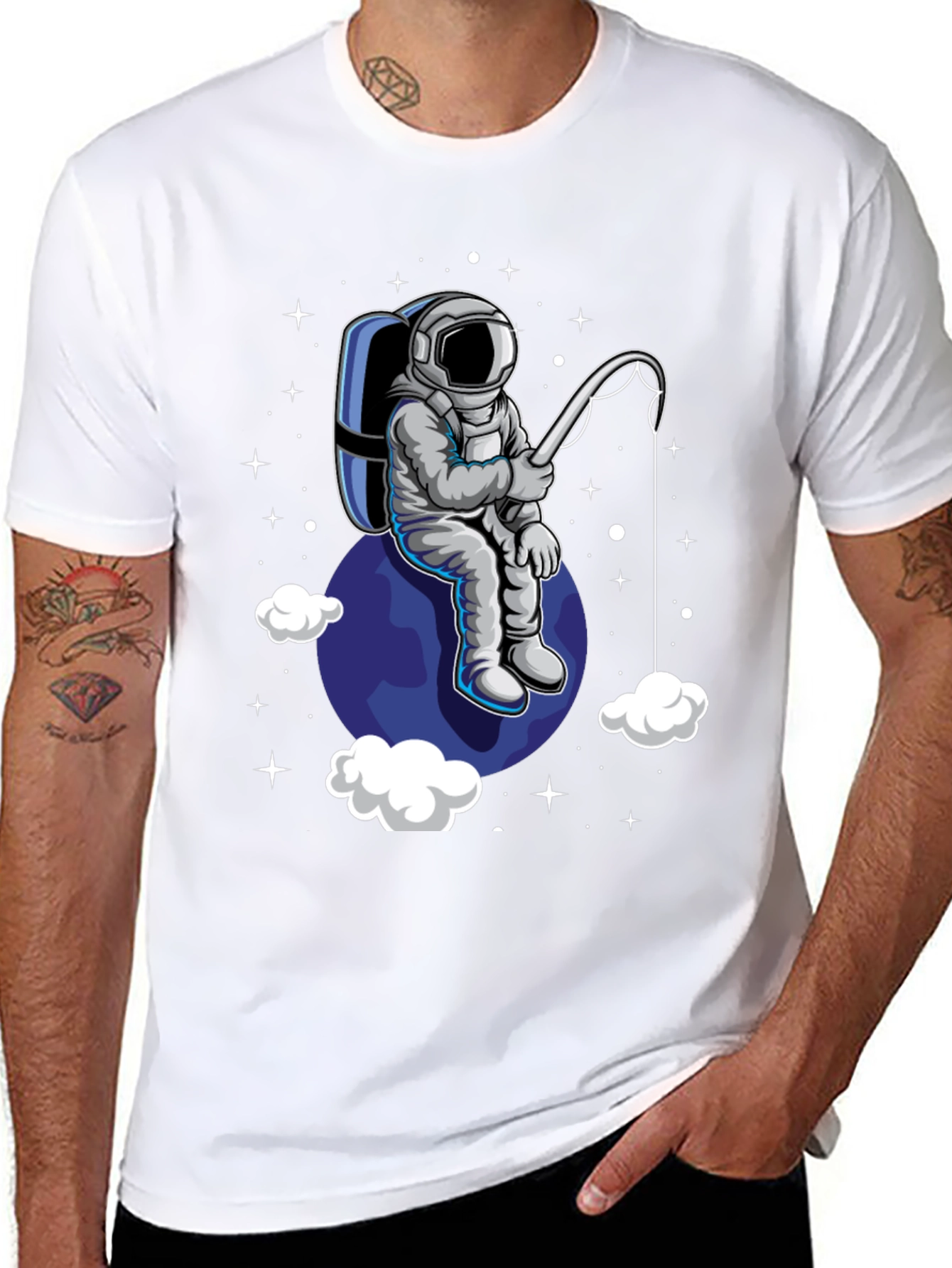 Astronaut Fishing T-Shirt - Space Adventure Tee