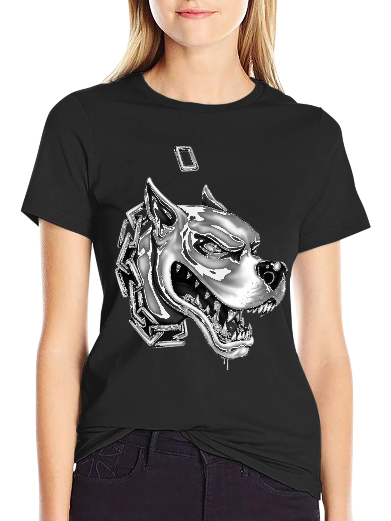 Dog Head Chain T-Shirt - Graphic Tee
