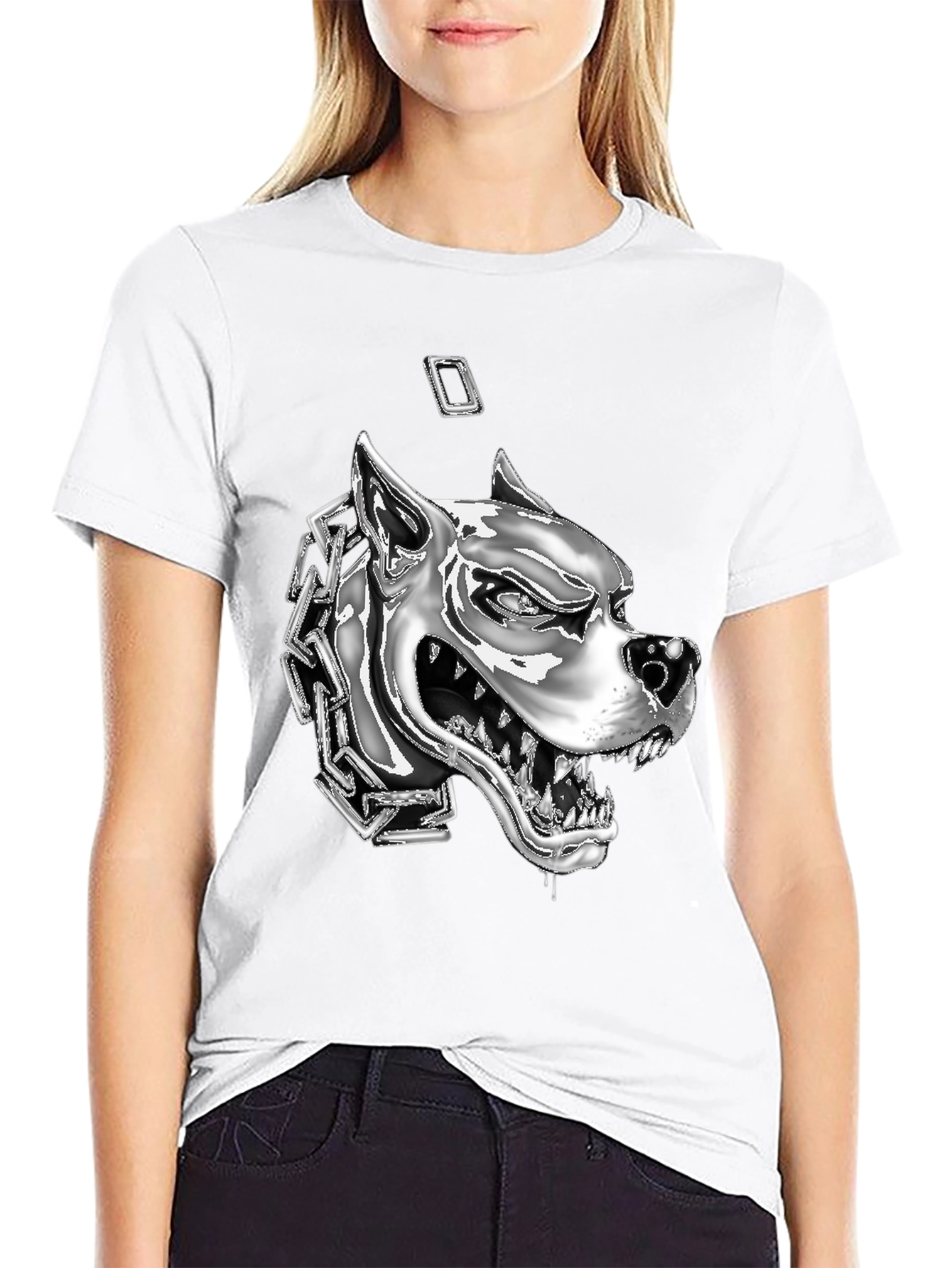 Dog Head Chain T-Shirt - Graphic Tee