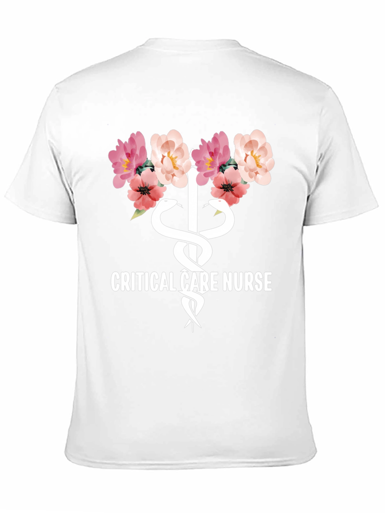 Floral Critical Care Nurse T-Shirt - Soft Cotton