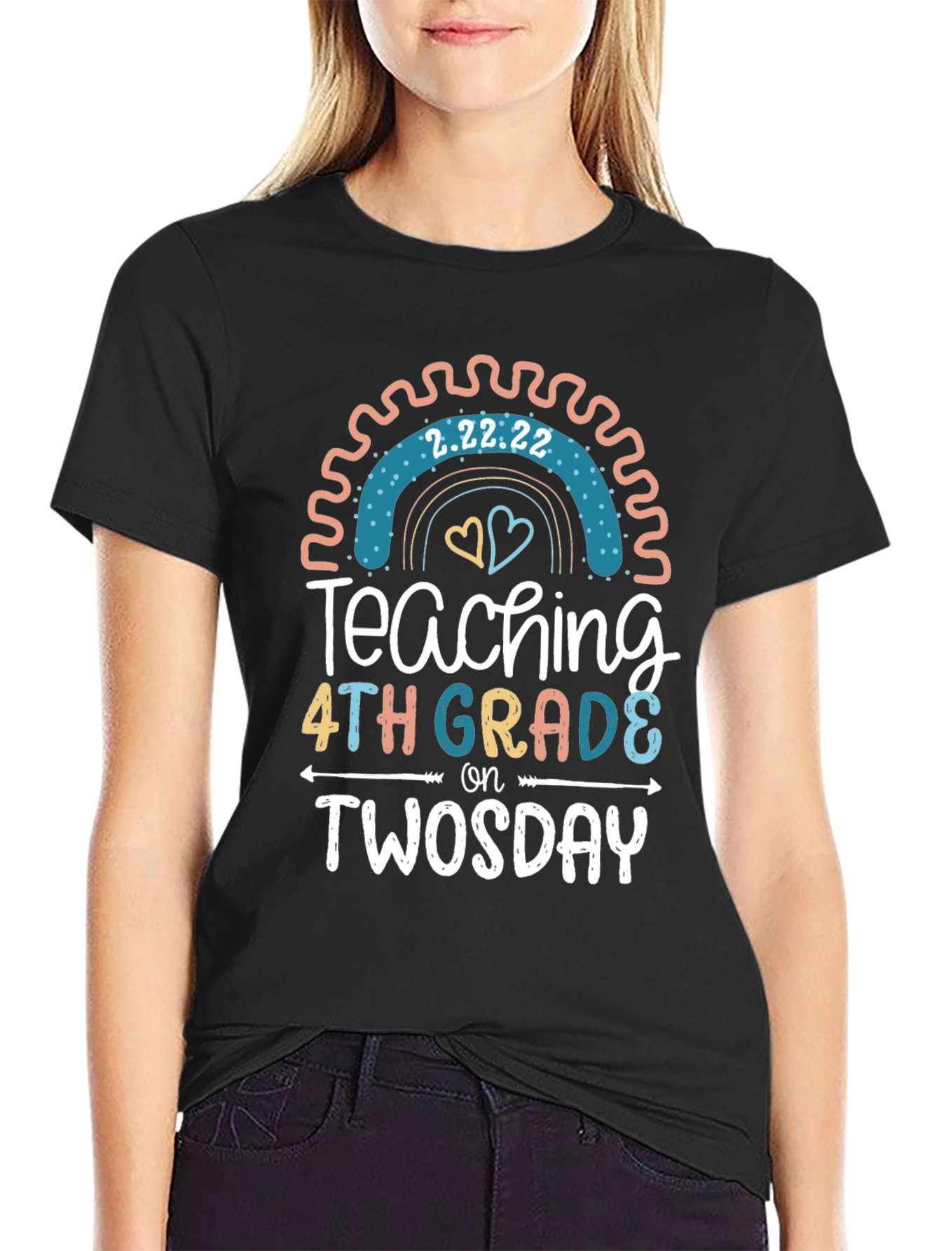 Twosday Teacher 4th Grade T-Shirt