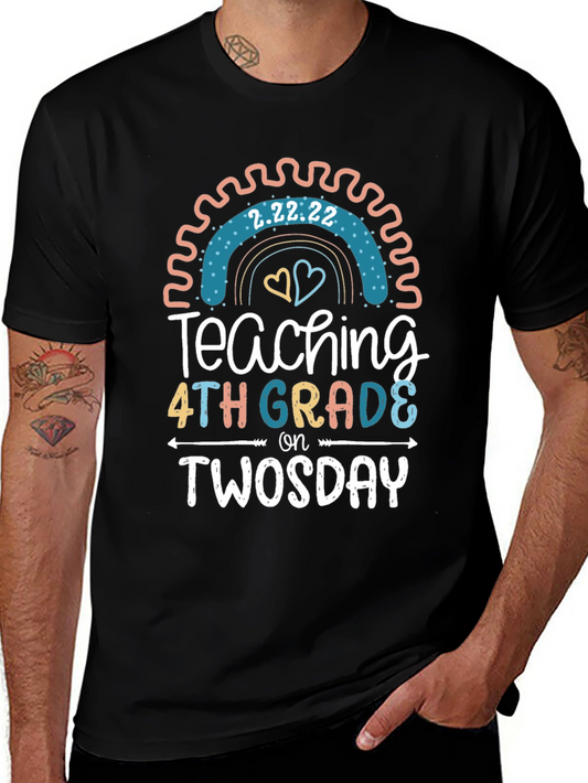 Twosday Teacher 4th Grade T-Shirt
