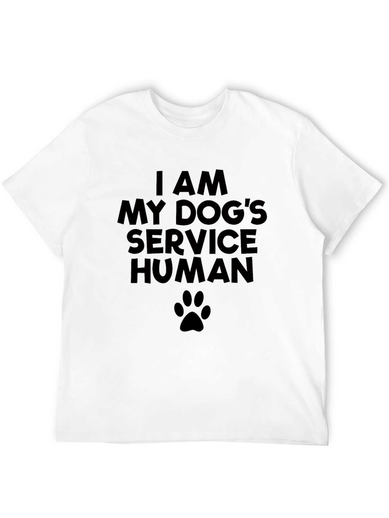 I Am My Dogs Service Human Black T-Shirt