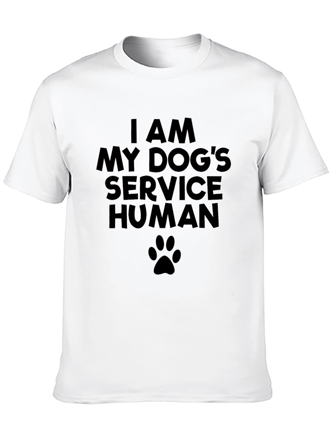 I Am My Dogs Service Human Black T-Shirt