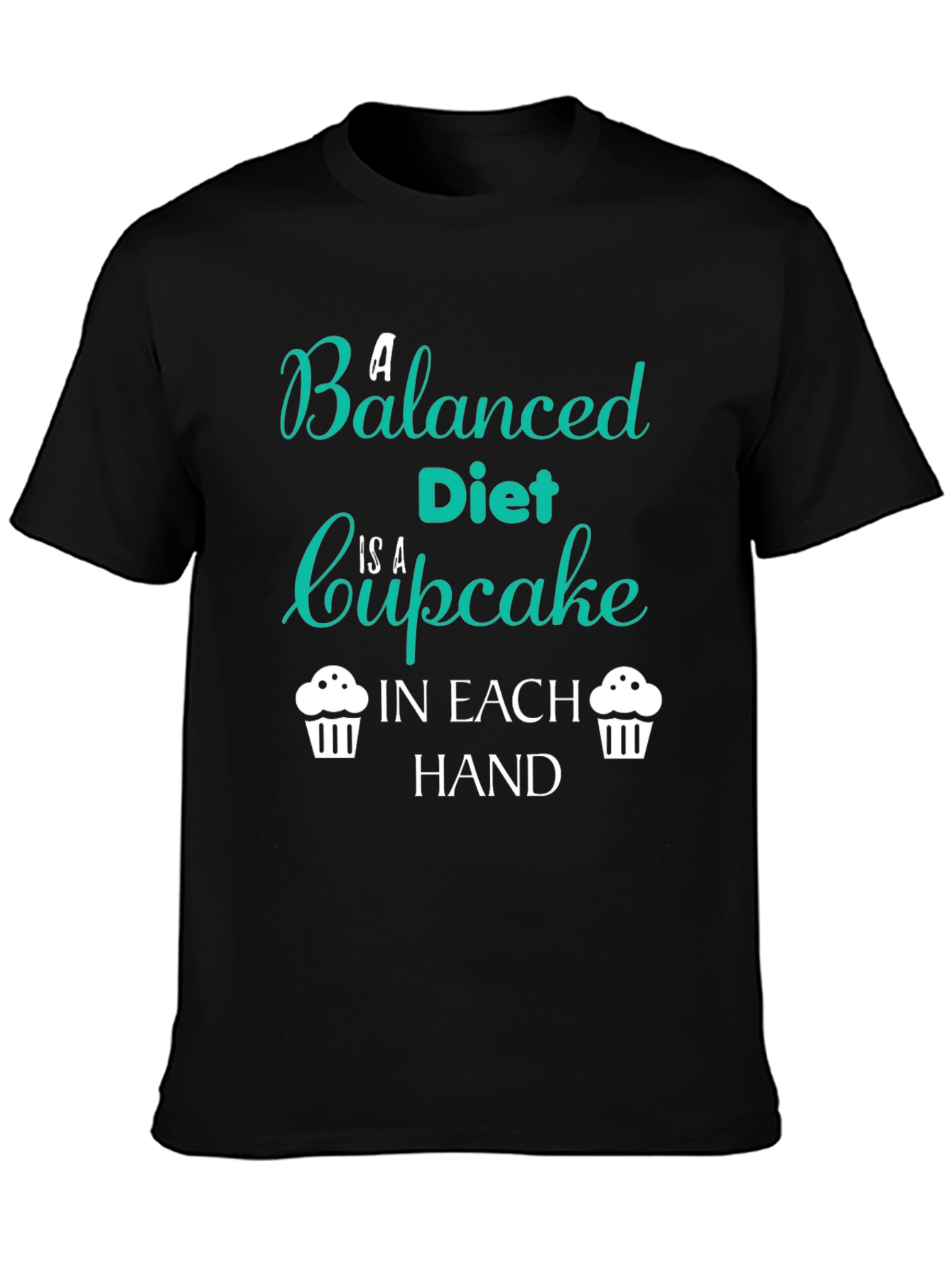 Funny Balanced Diet Cupcake T-Shirt