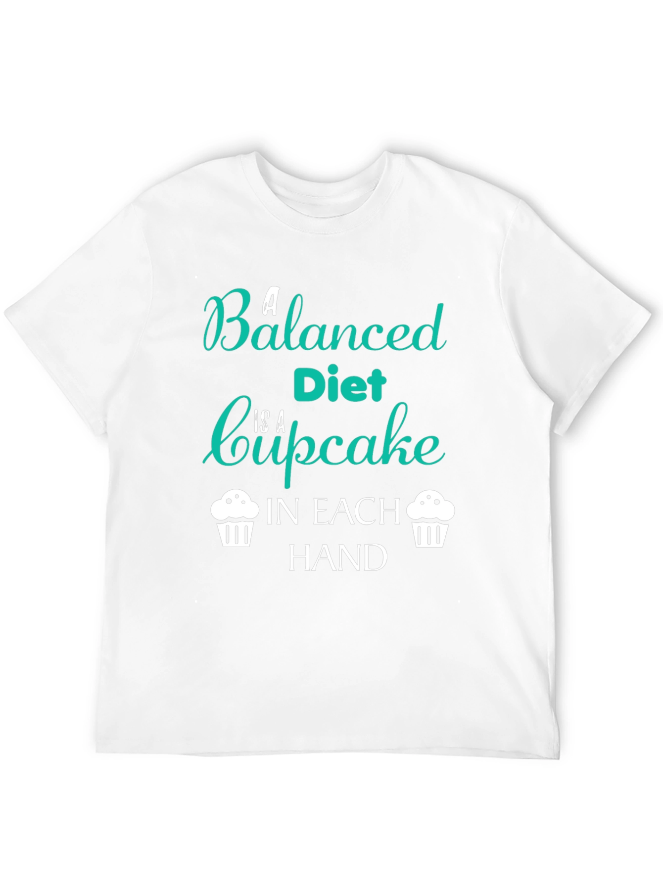 Funny Balanced Diet Cupcake T-Shirt