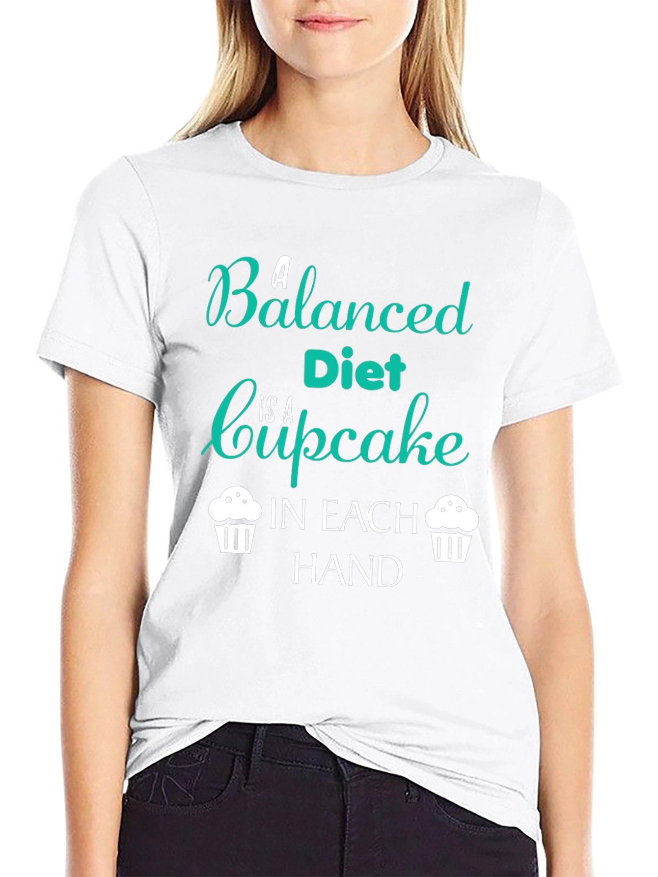 Funny Balanced Diet Cupcake T-Shirt