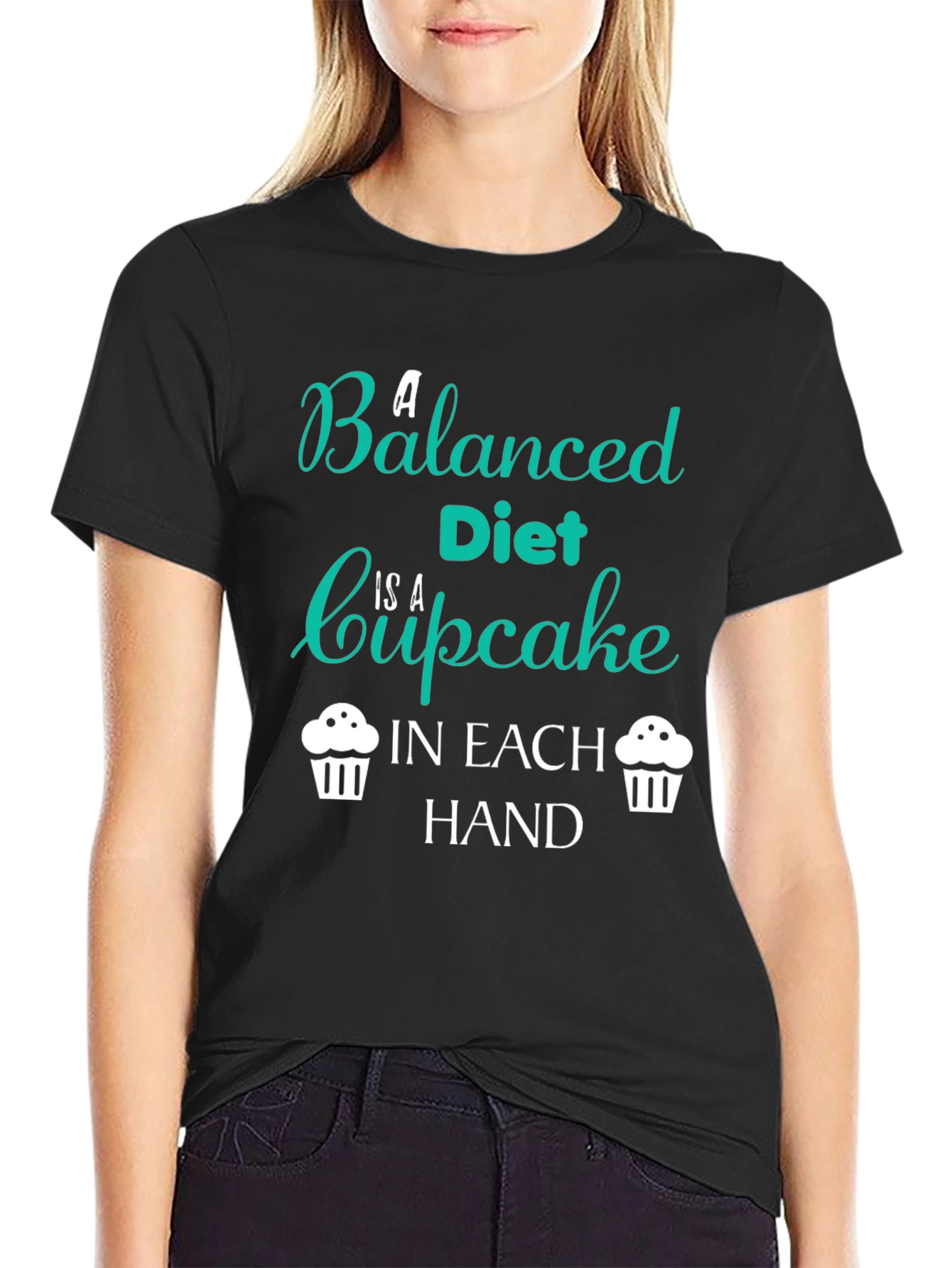 Funny Balanced Diet Cupcake T-Shirt