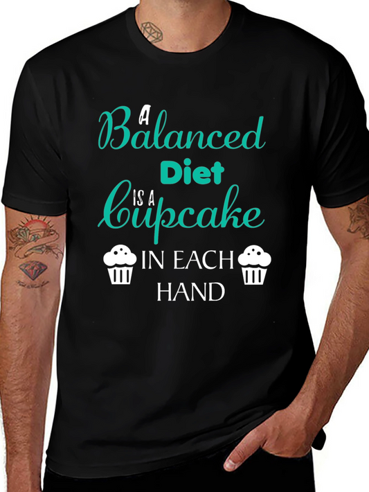Funny Balanced Diet Cupcake T-Shirt