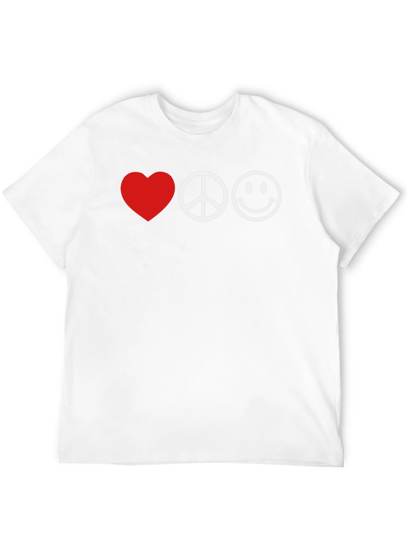 Love Peace Smiley T-Shirt - Black Graphic Tee