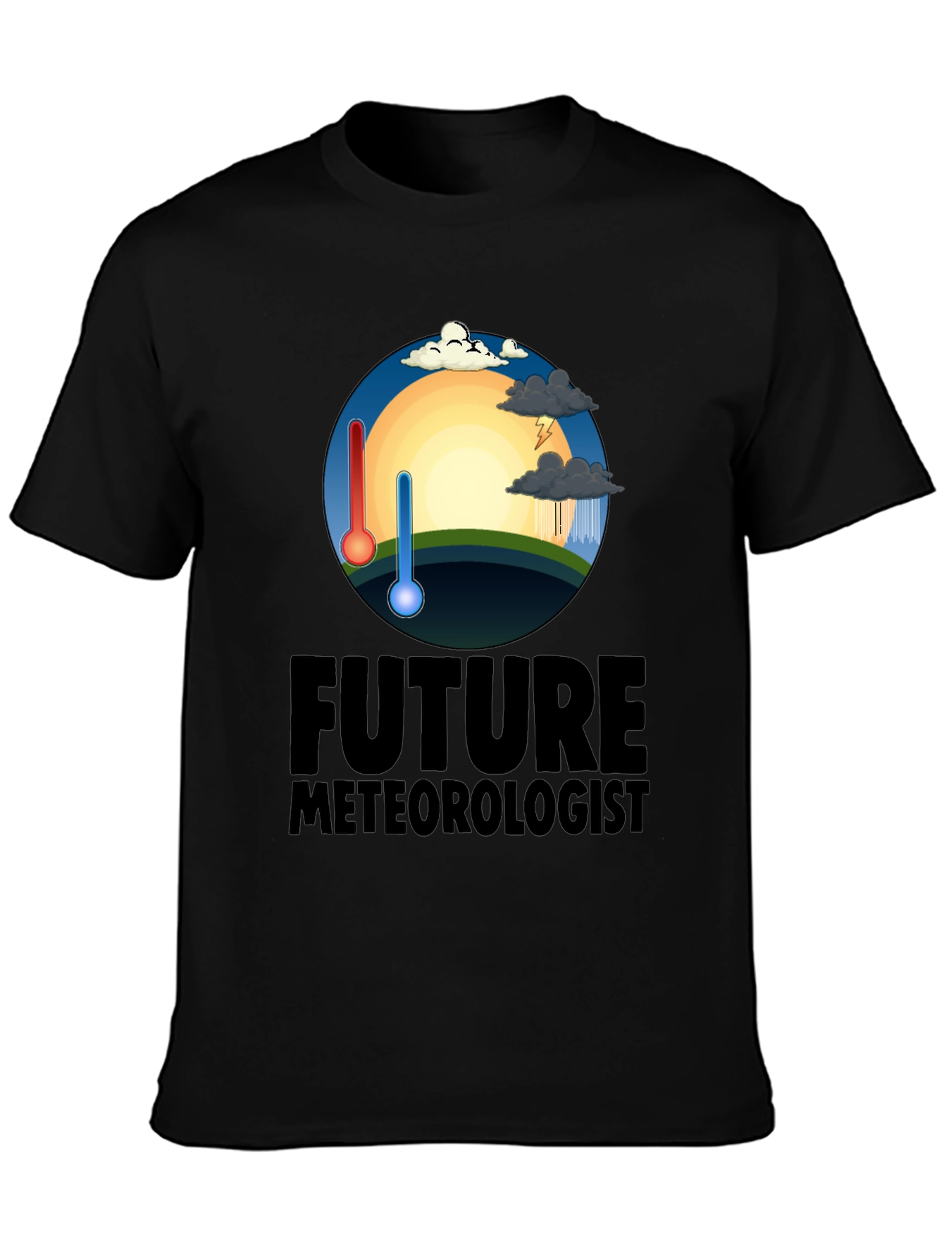 Future Meteorologist Black T-Shirt