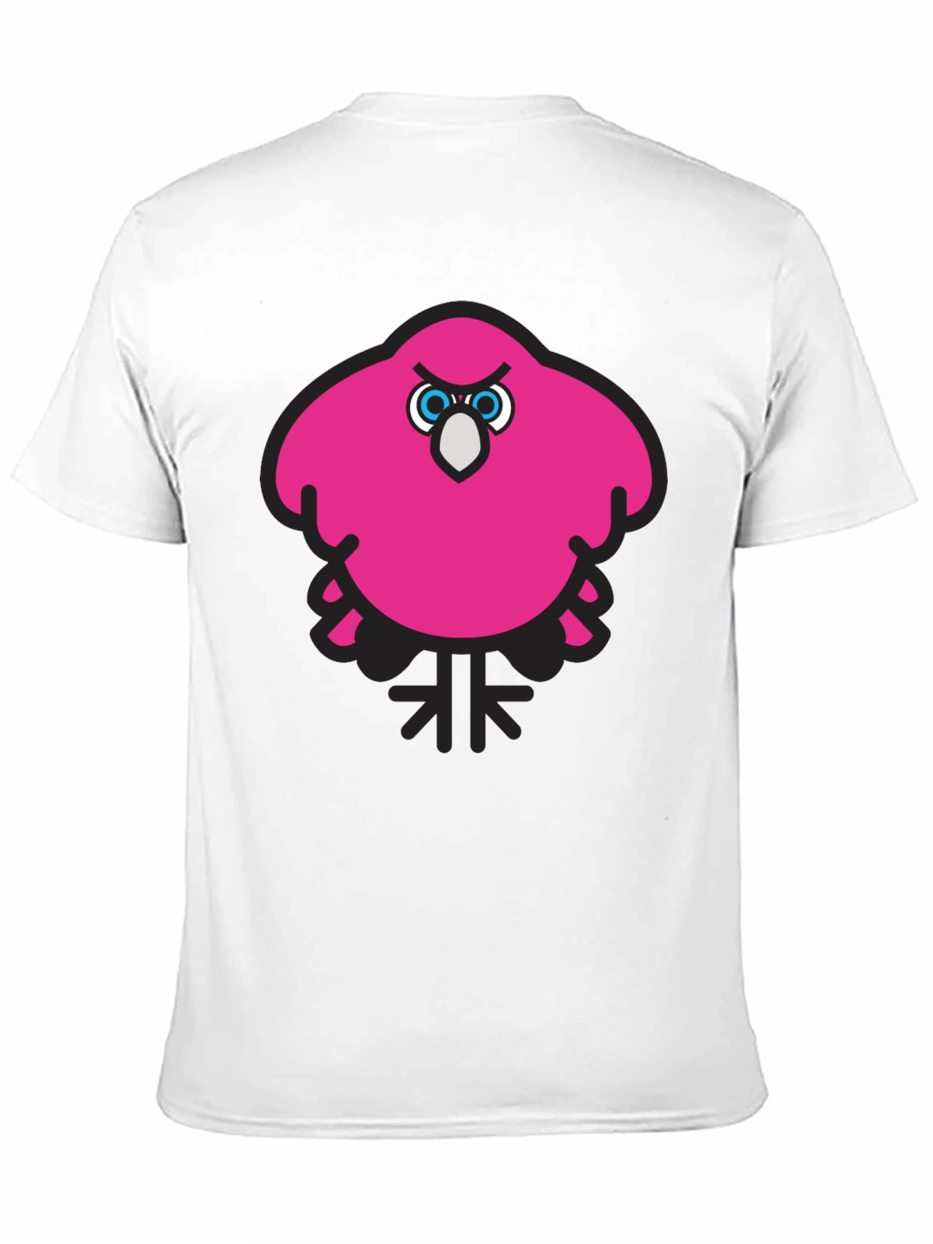Pink Angry Bird Graphic Black T-Shirt