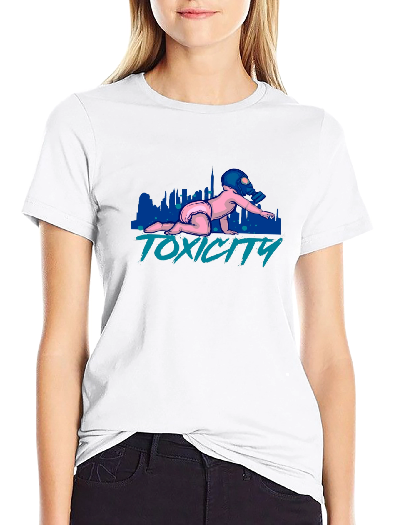 Toxicity Baby T-Shirt - Gas Mask Graphic Tee