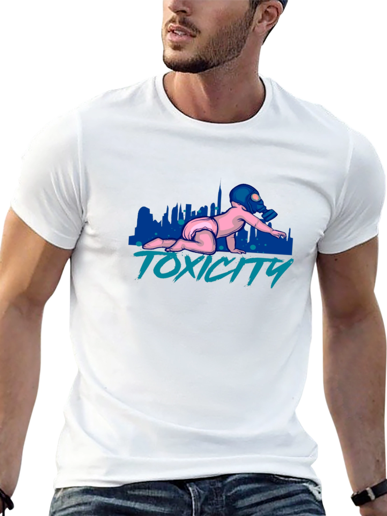 Toxicity Baby T-Shirt - Gas Mask Graphic Tee