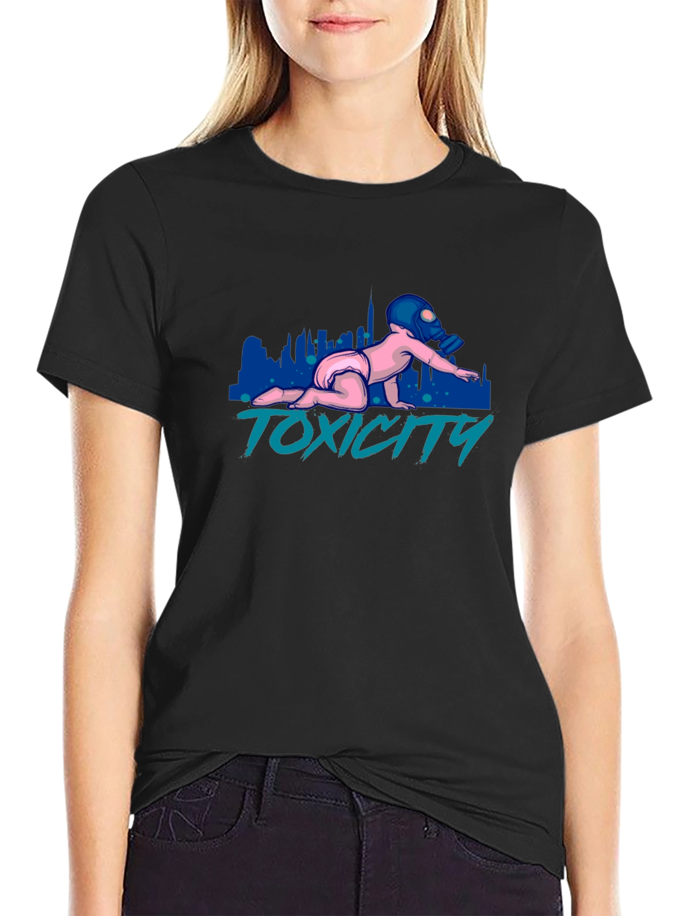 Toxicity Baby T-Shirt - Gas Mask Graphic Tee