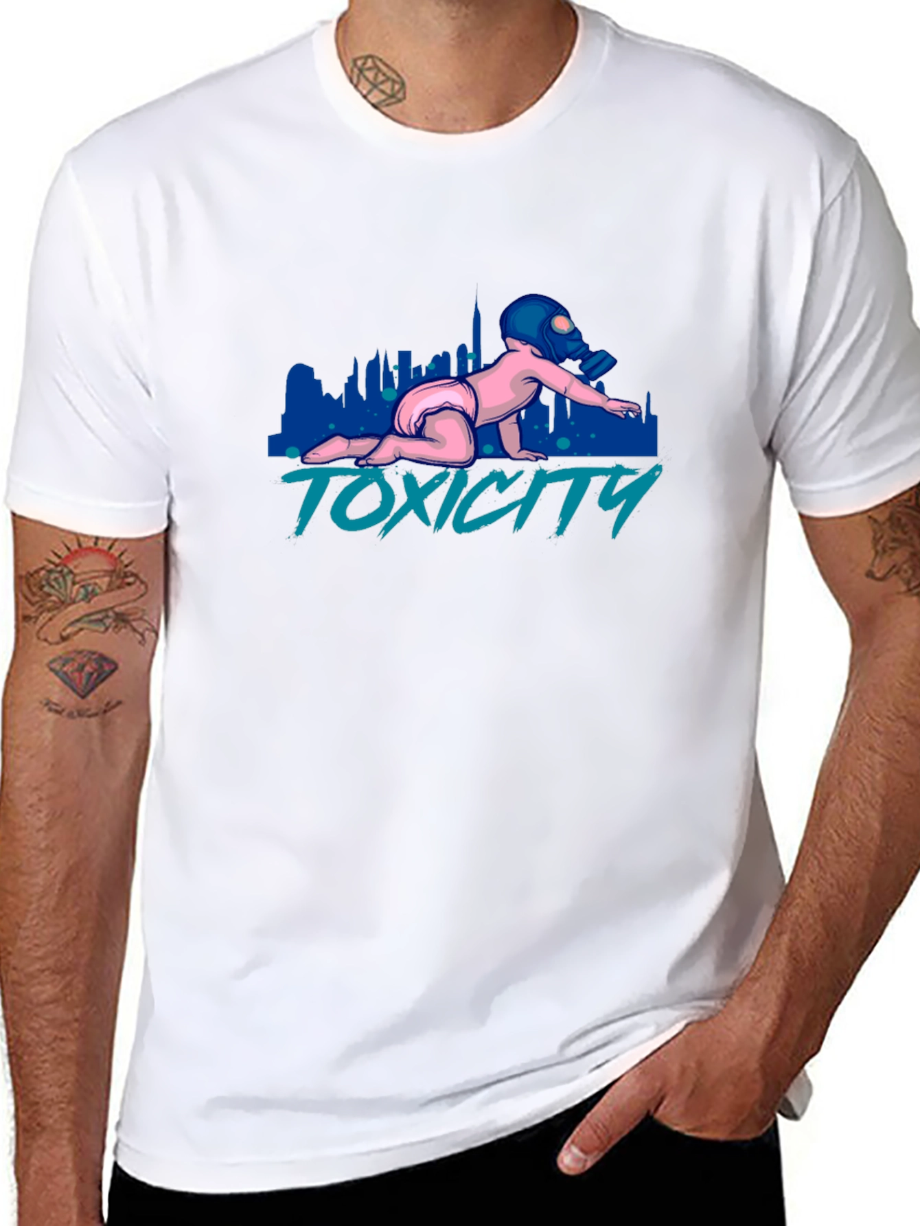 Toxicity Baby T-Shirt - Gas Mask Graphic Tee