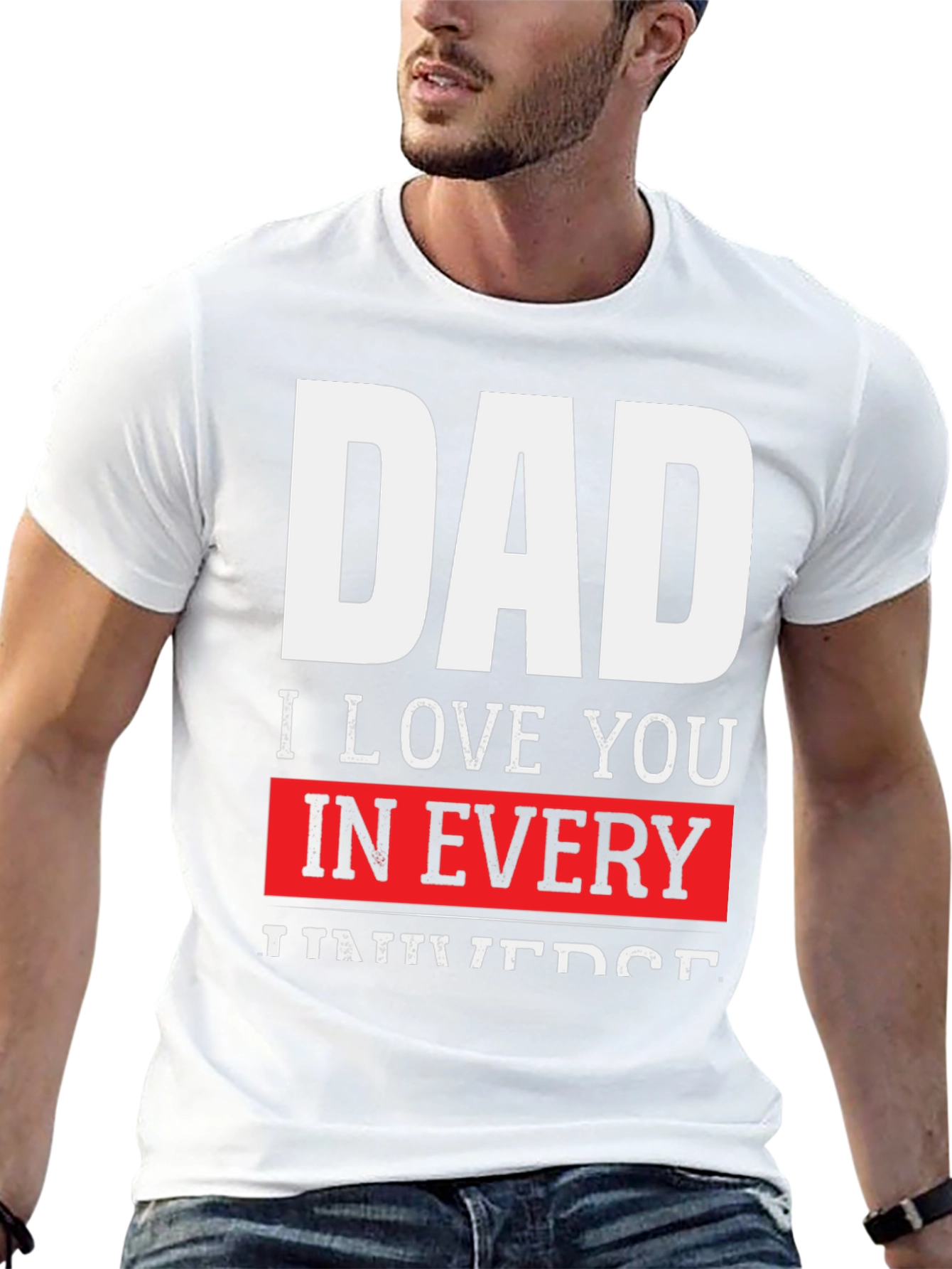 Dad I Love You in Every Universe Black T-Shirt