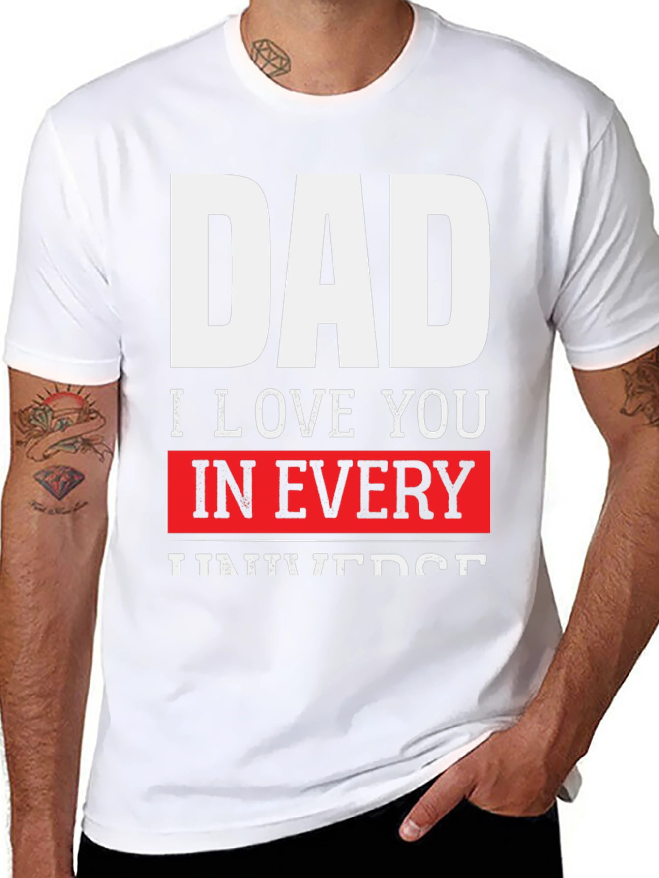 Dad I Love You in Every Universe Black T-Shirt