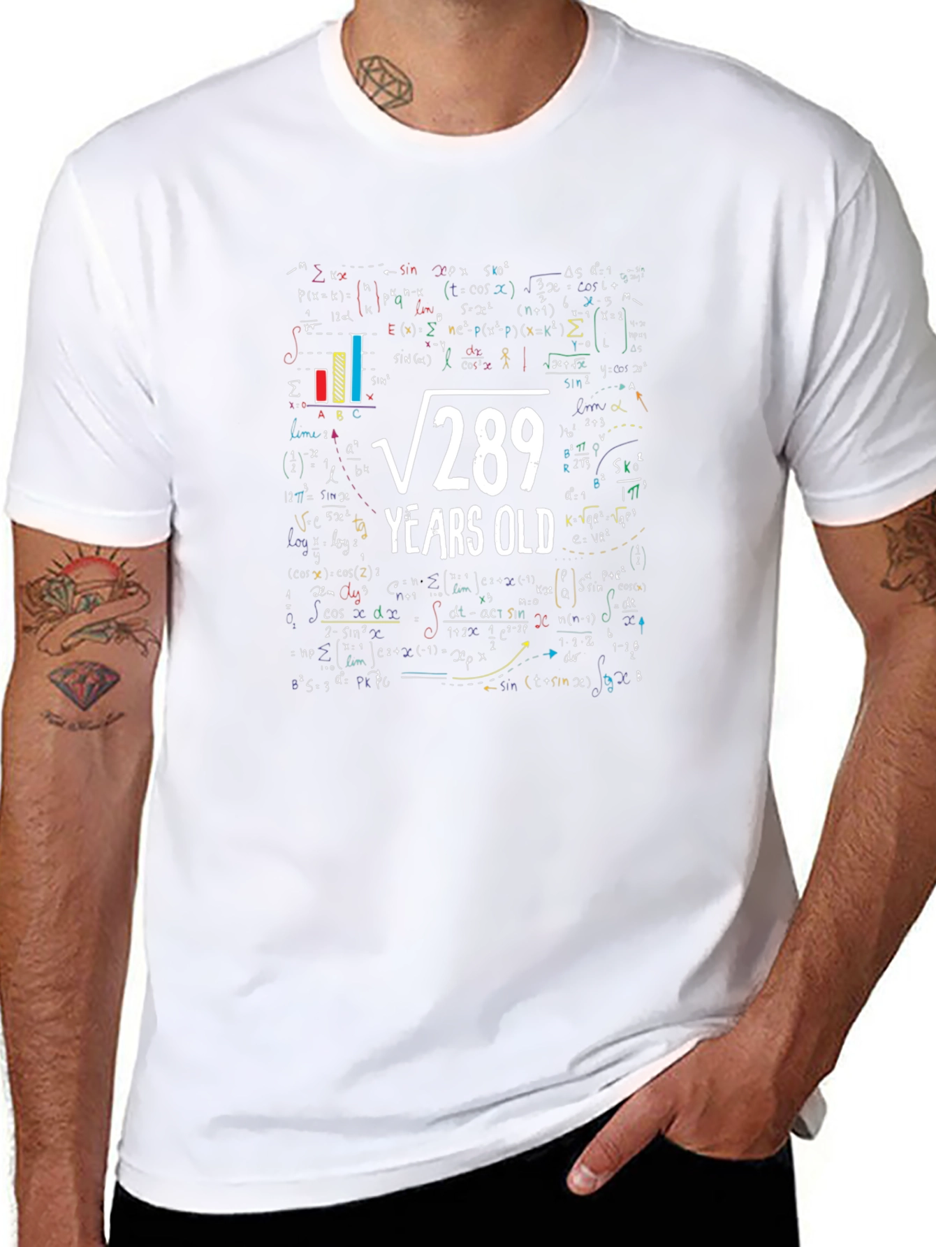 Funny Math 17th Birthday T-Shirt: Root 289 Years Old
