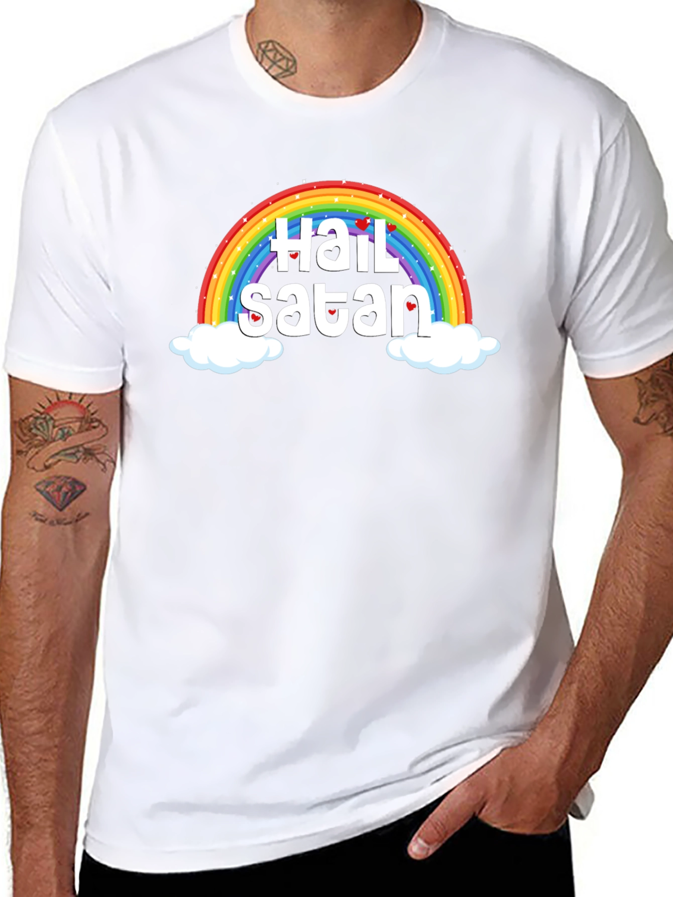 Rainbow Hail Satan Graphic Tee