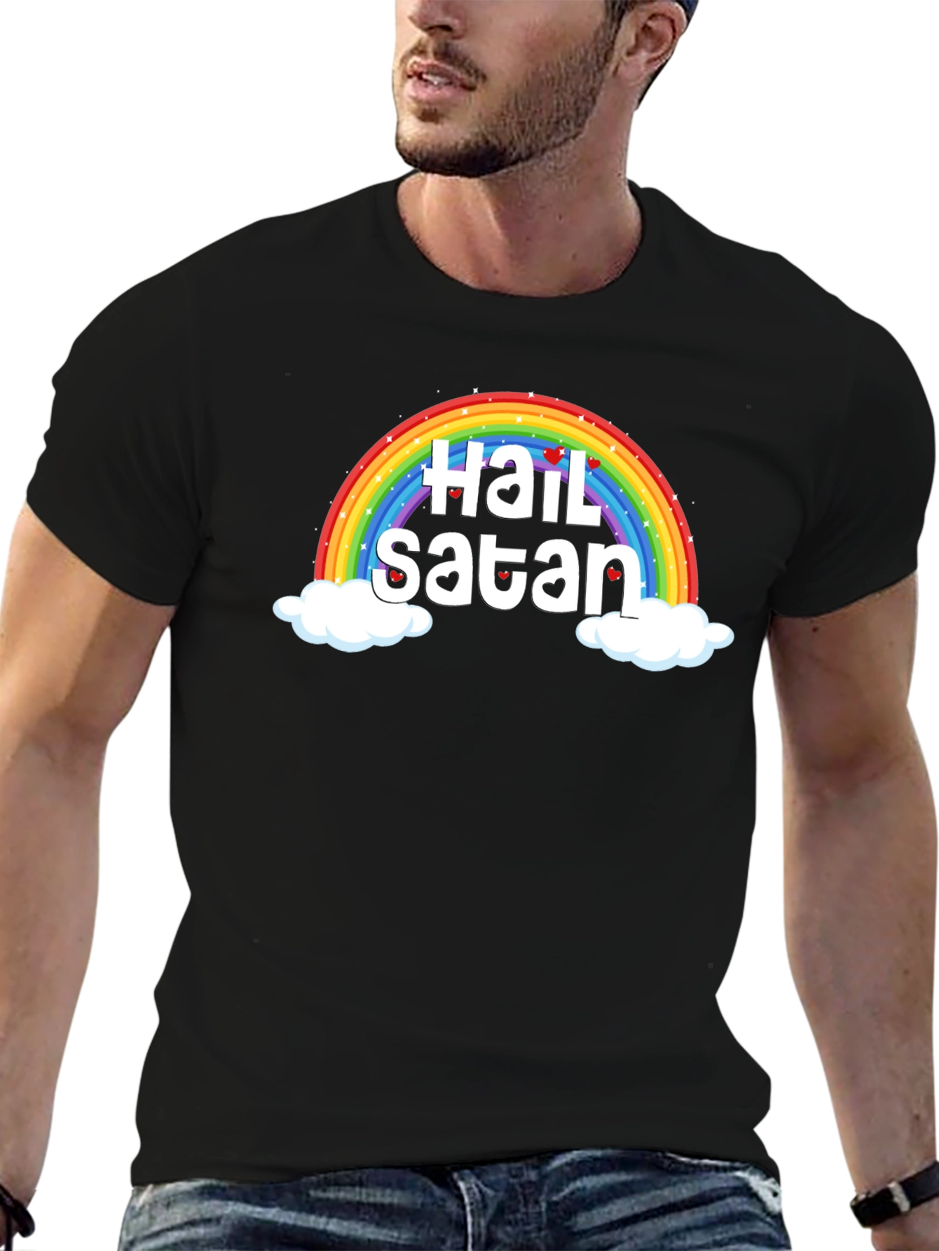 Rainbow Hail Satan Graphic Tee