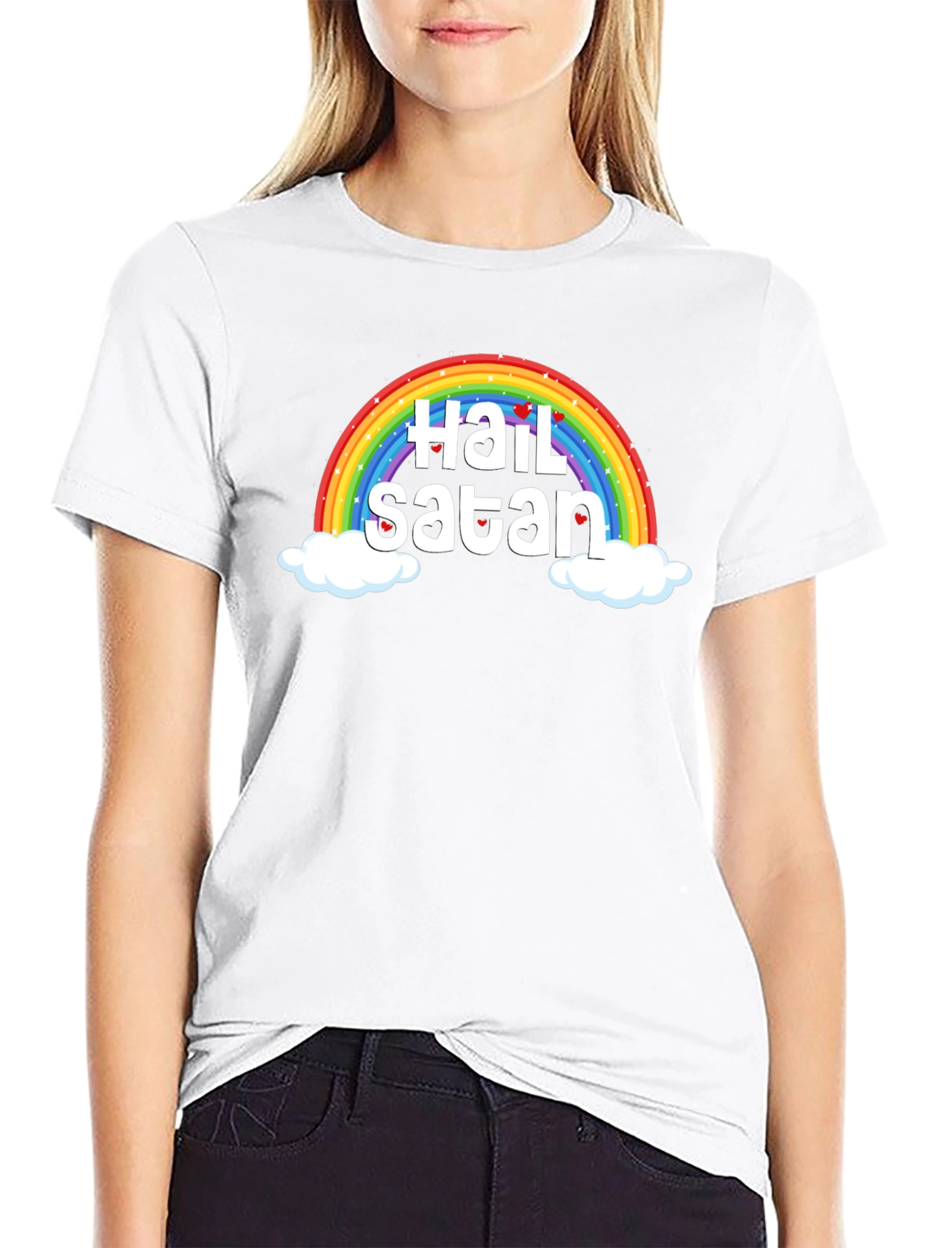 Rainbow Hail Satan Graphic Tee