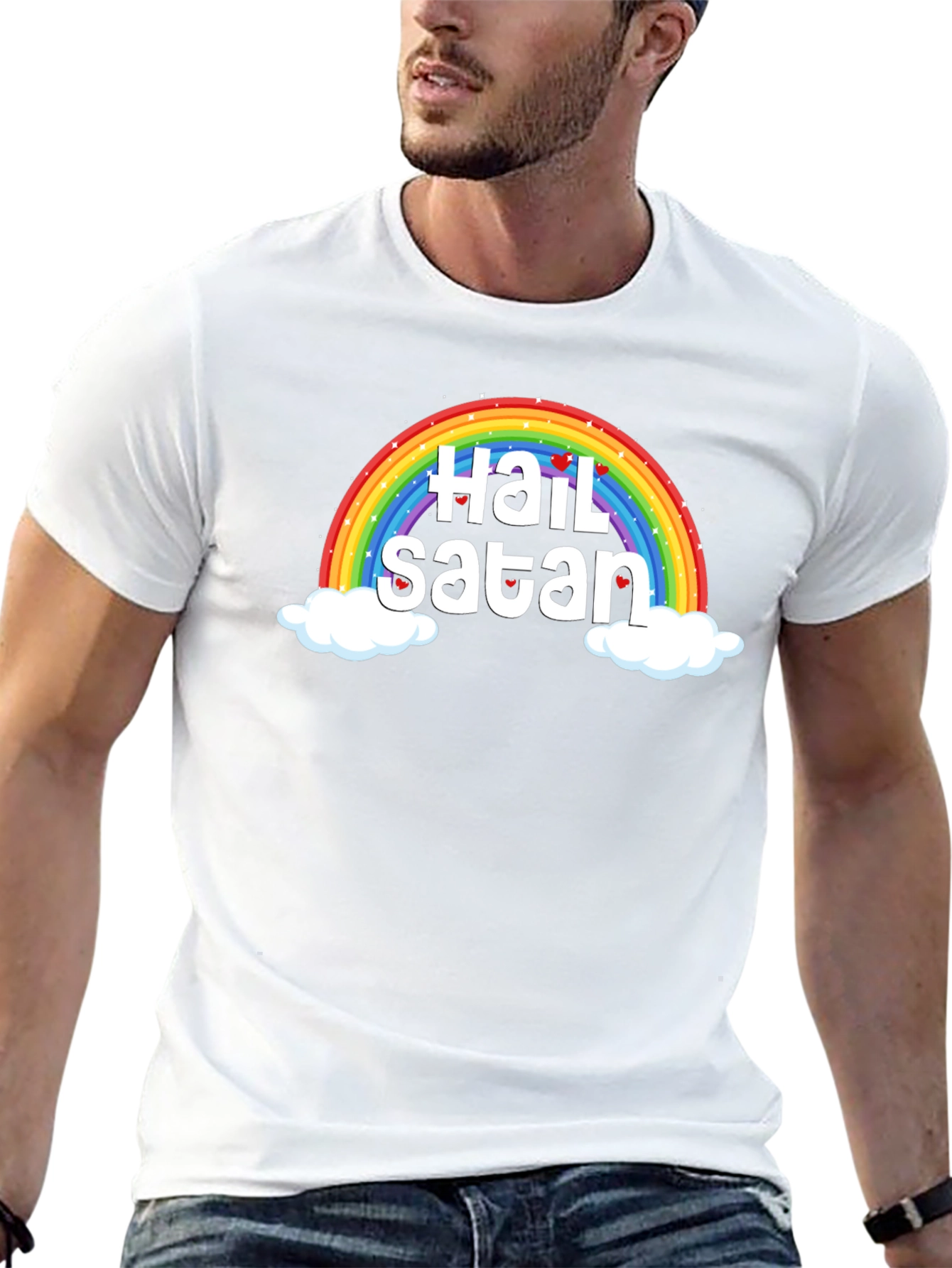 Rainbow Hail Satan Graphic Tee