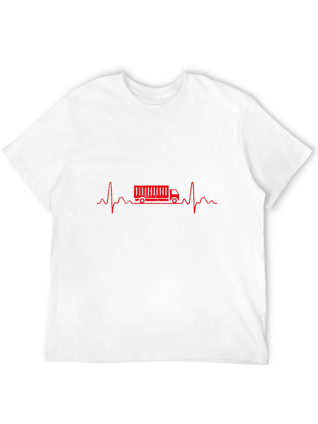 Truck Driver Heartbeat Graphic Tee - Black