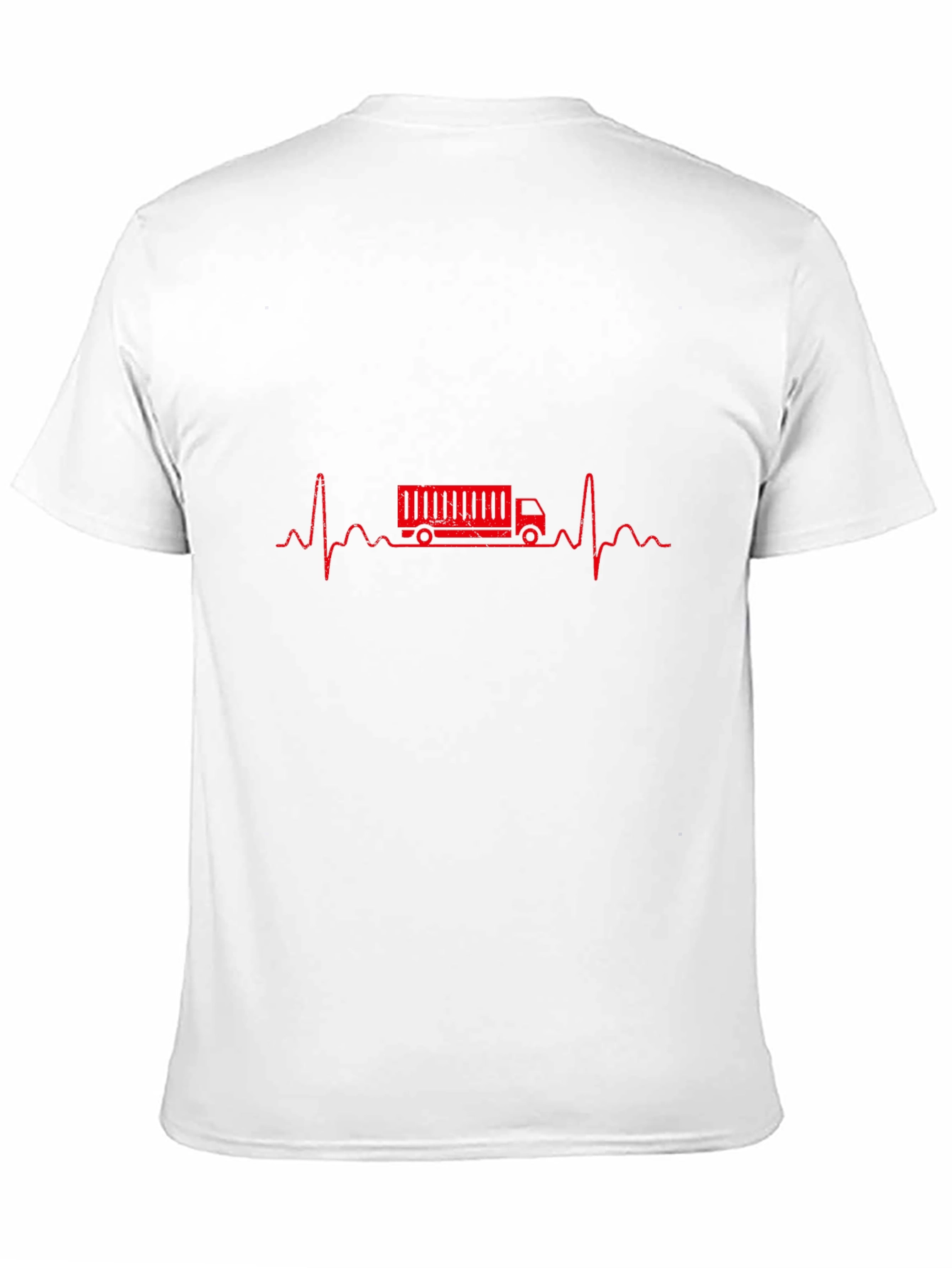 Truck Driver Heartbeat Graphic Tee - Black
