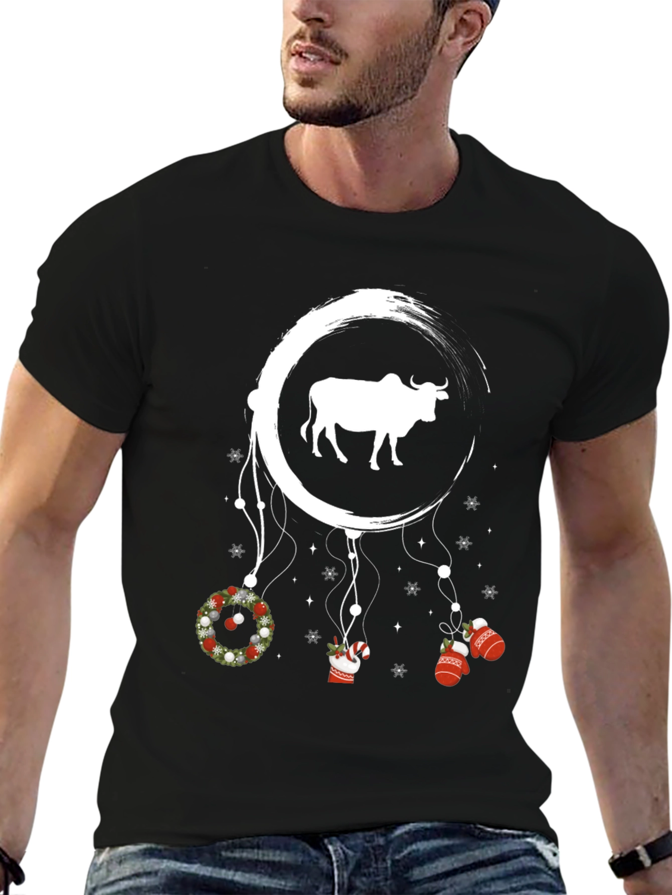 Festive Bull Graphic Tee