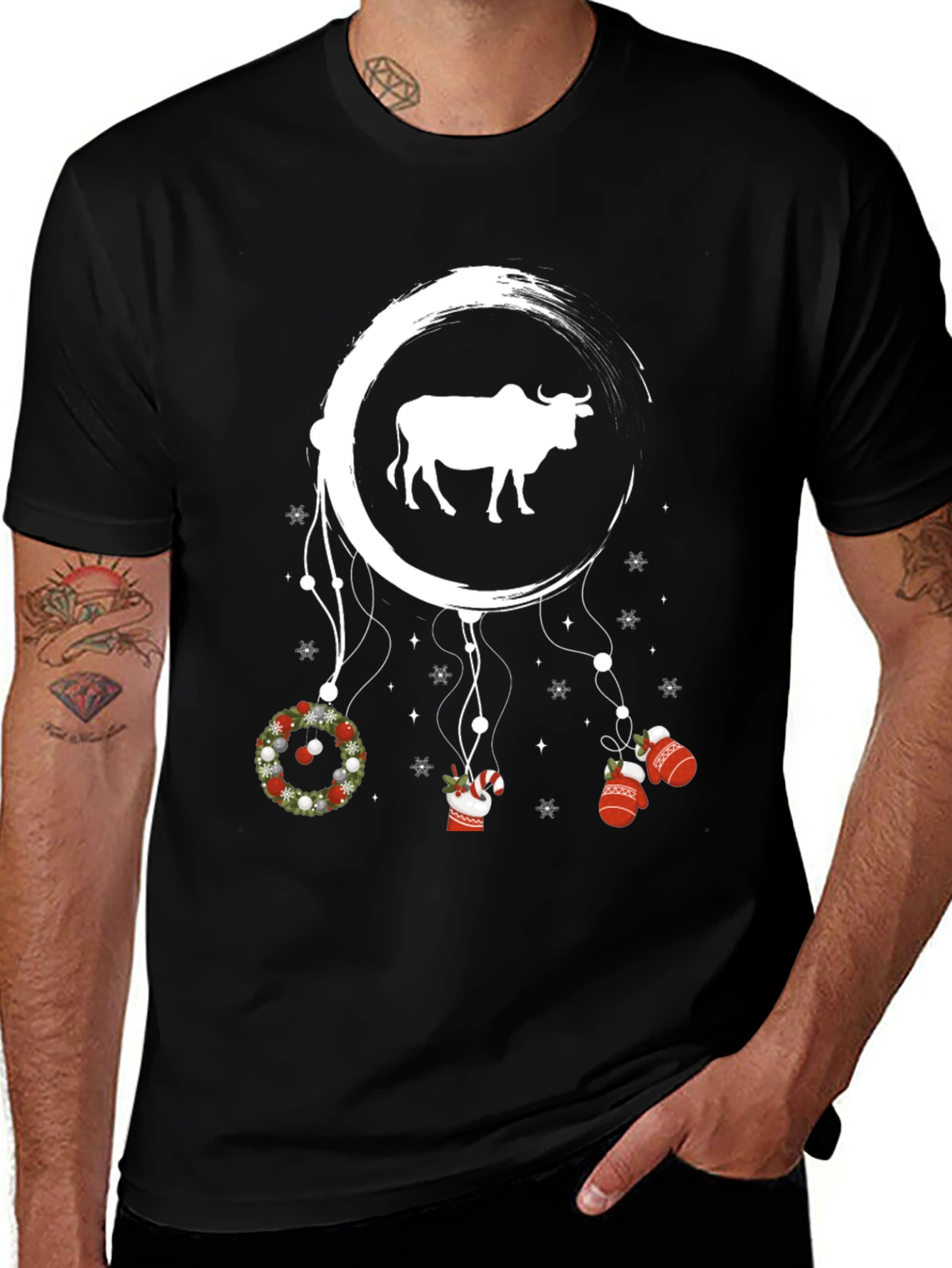 Festive Bull Graphic Tee