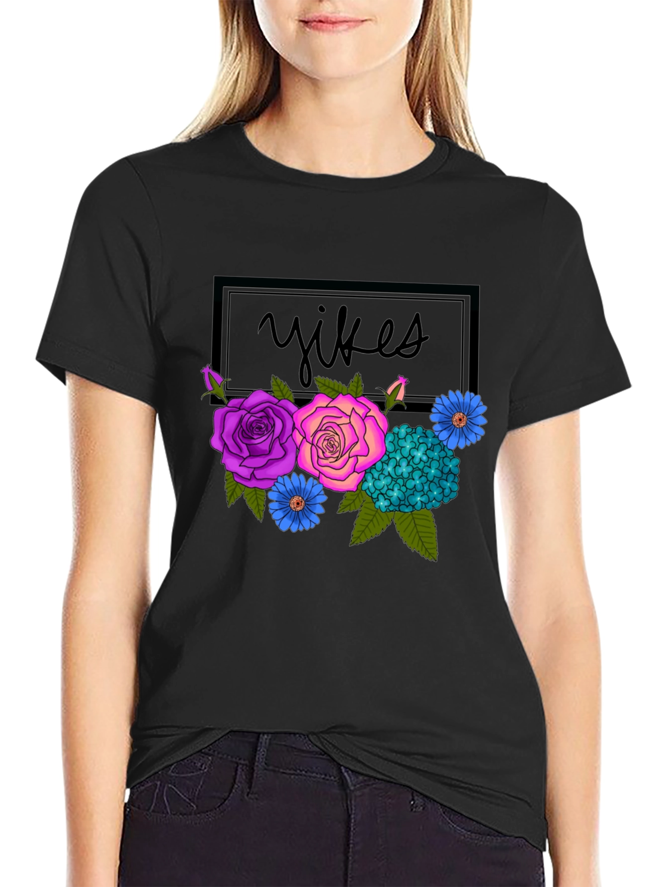 Floral Yikes Graphic Tee - Trendy & Unique!