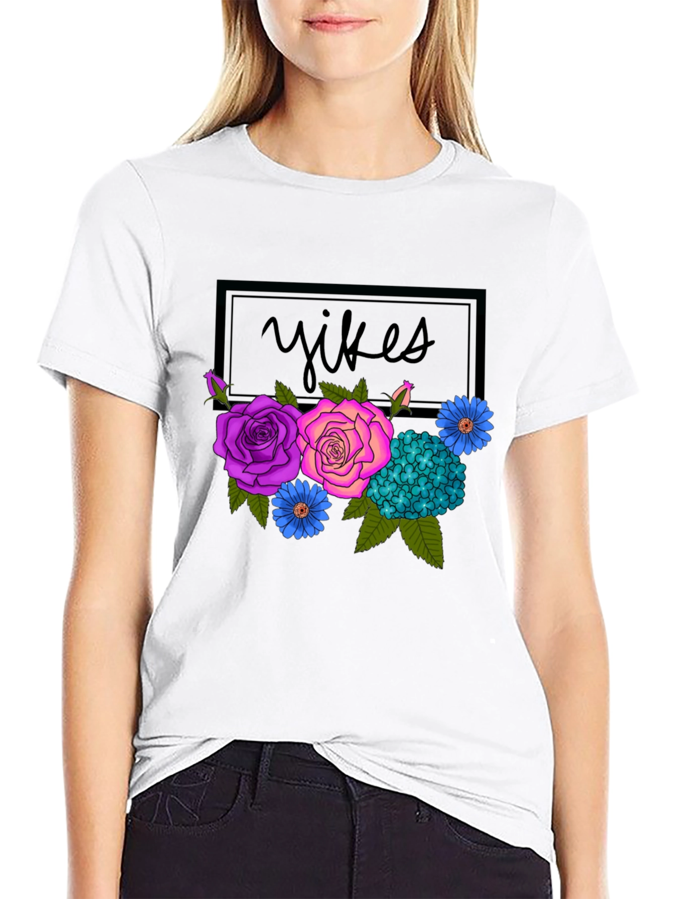Floral Yikes Graphic Tee - Trendy & Unique!