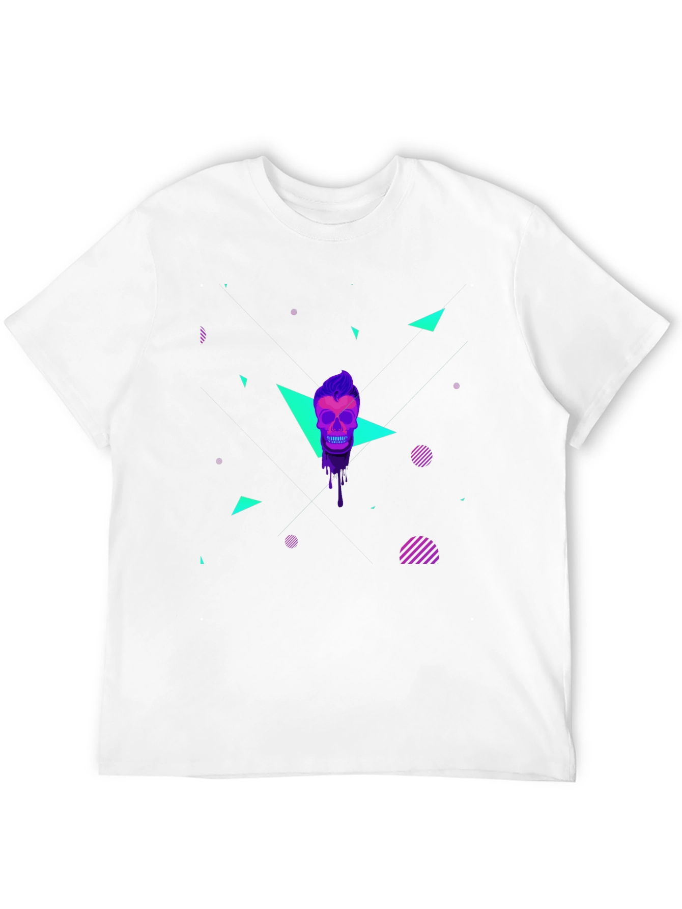 Neon Skull Graphic T-Shirt - Mens Black Tee
